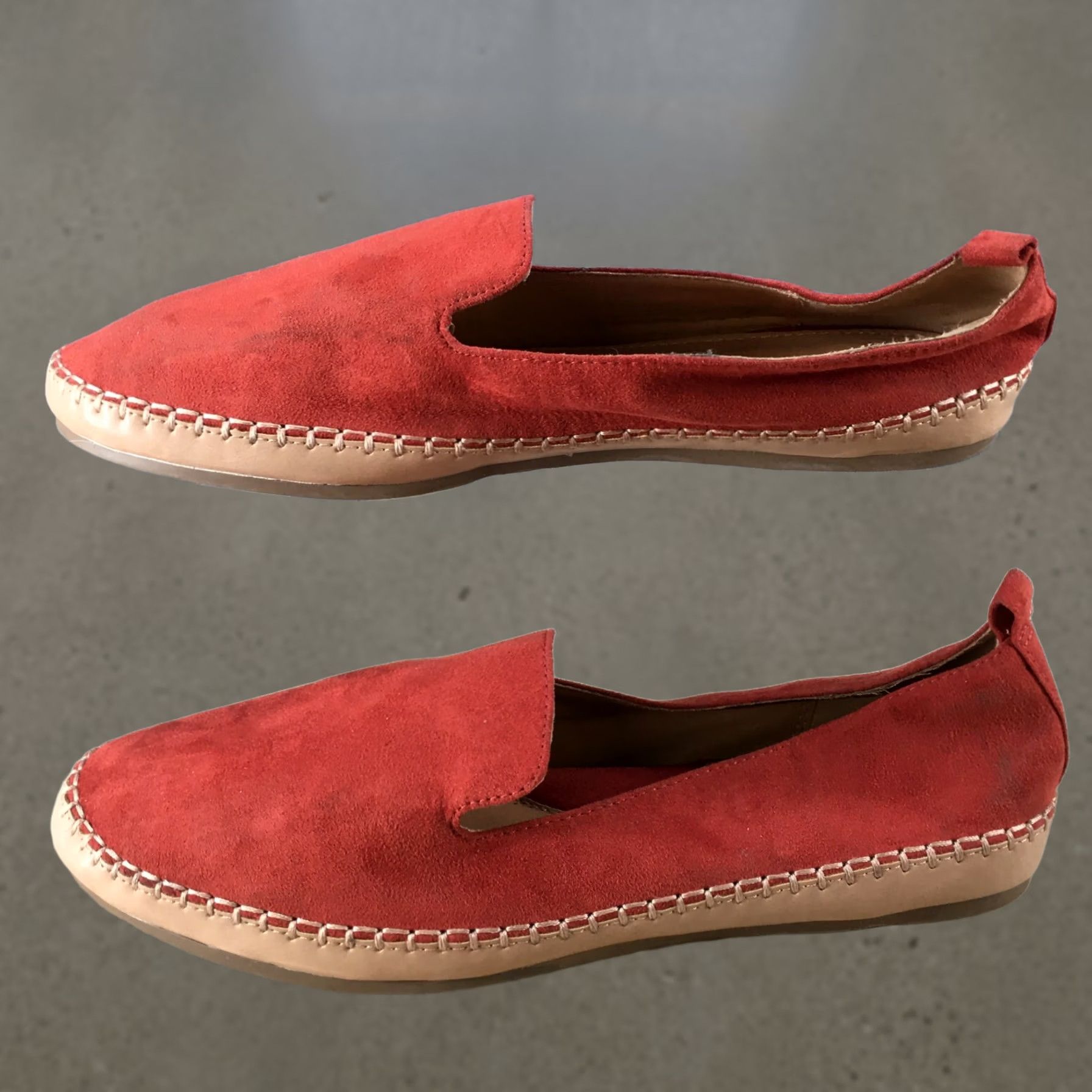 Vintage Universal Thread Shoes Womens 11 Casual Slip-On Flats Red Fabric Low Top Size L / US 10 / IT 46 - 1 Thumbnail