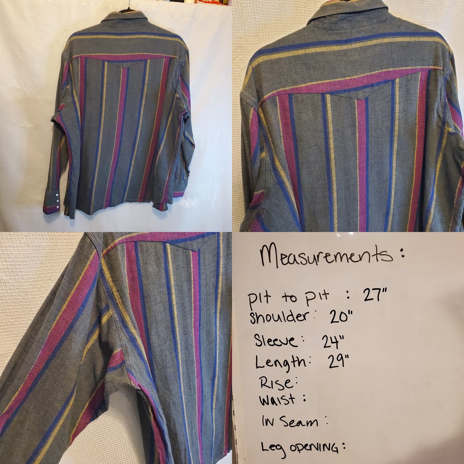 Wrangler VINTAGE Wrangler Blanket Flannel Shirt Men 2XL Blue Striped Pearl Snap Western 90s Cowboy Workwear Shirt Size US XXL / EU 58 / 5 - 8 Thumbnail
