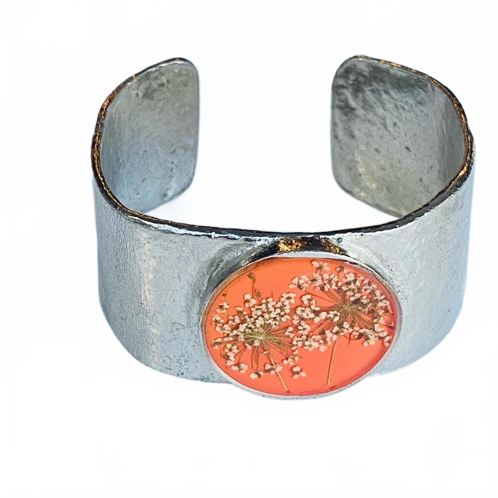 Other Shari Dixon Pressed Flower Orange Cuff Bracelet Size ONE SIZE - 2 Thumbnail