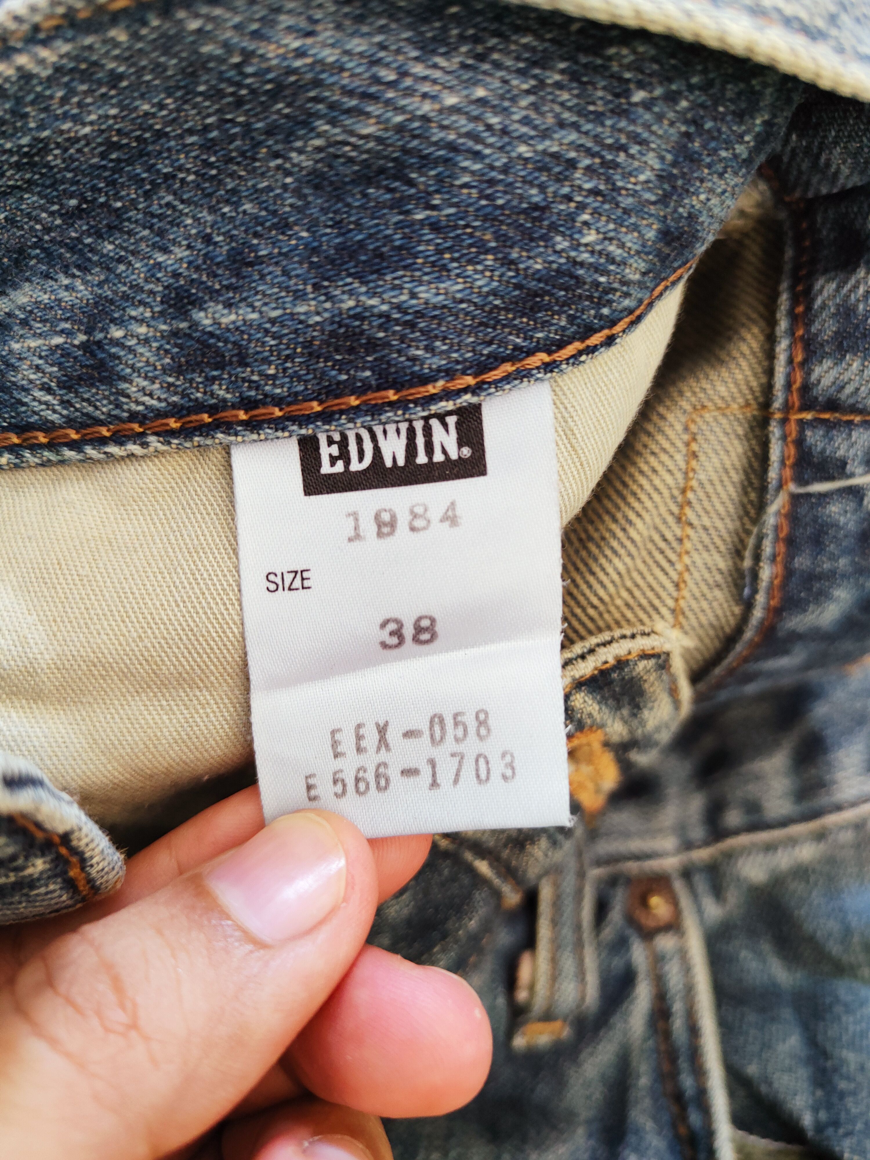 Edwin Edwin Dark Blue Faded Distressed Ripped Jeans #S2662 Size US 37 - 16 Thumbnail