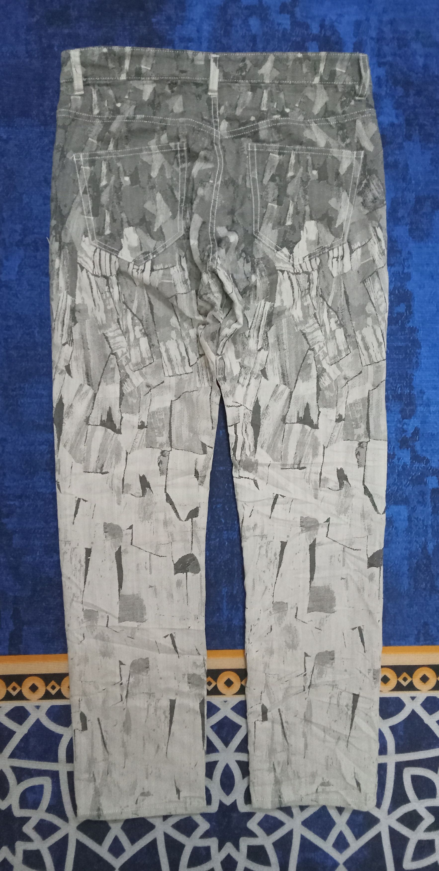 Issey Miyake Issey Miyake A-POC Bush Stroke Knitted Abstract Denim Pants Size US 32 / EU 48 - 2 Thumbnail