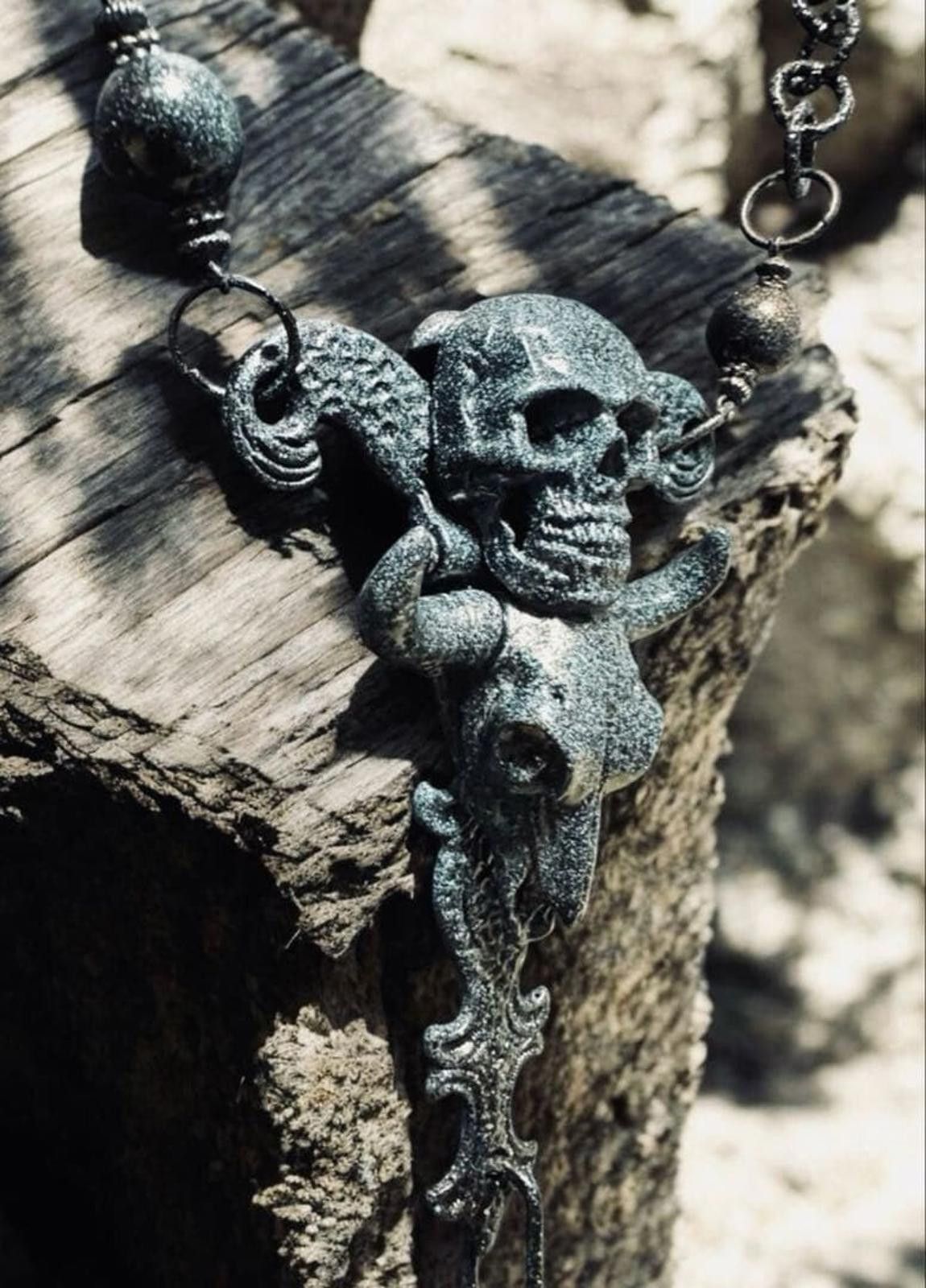 Jean Paul Gaultier Jean Paul Gaultier - Skull and Cross Pendant Chain Necklace Size ONE SIZE - 5 Thumbnail