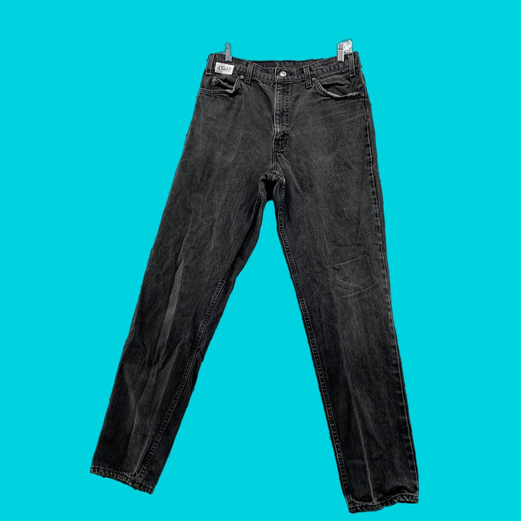 Levi's VINTAGE Levi's 550 Jeans Mens 31x33 Black Denim 90s USA Tapered 5-Pocket Size US 31 - 1 Thumbnail