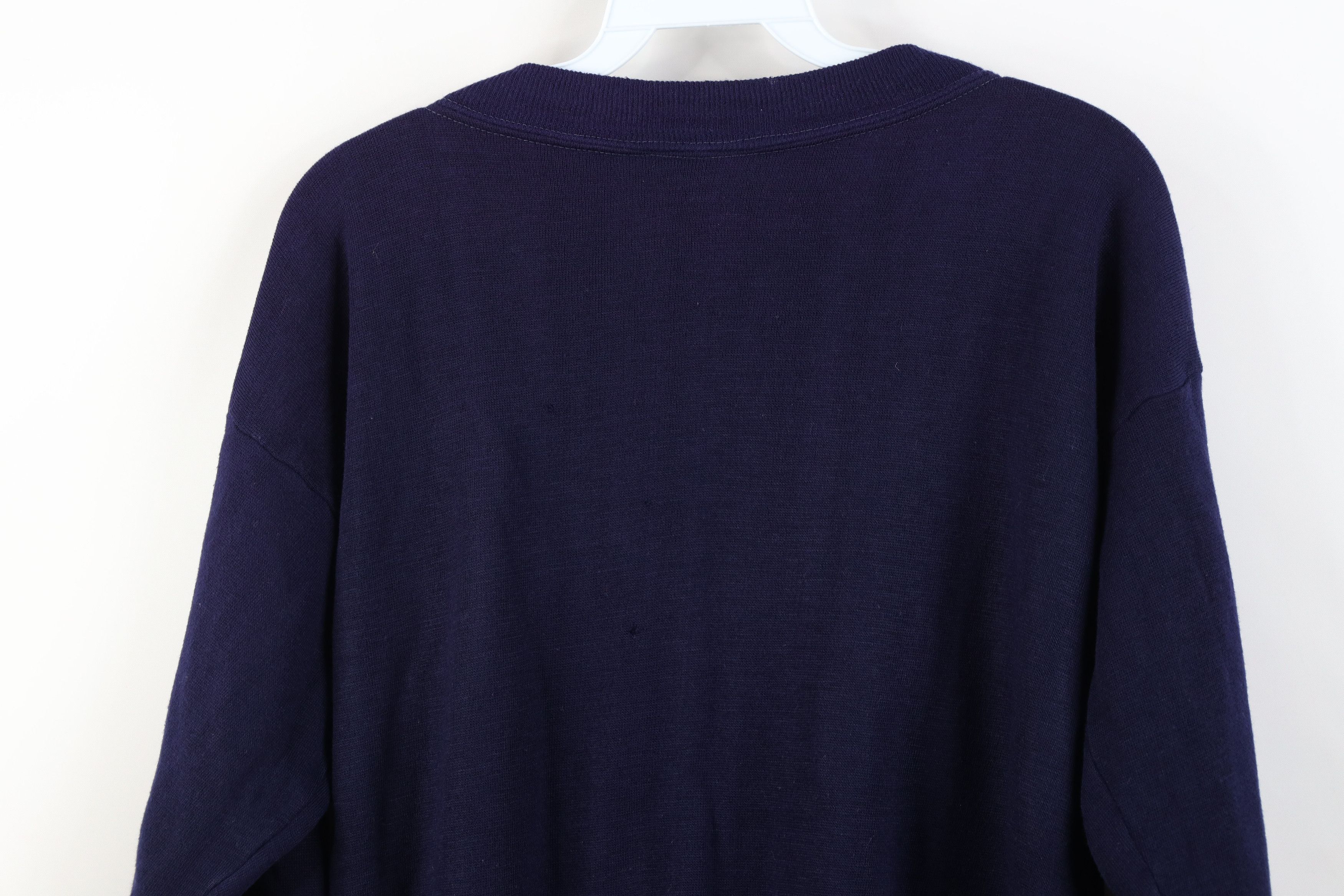 Vintage Vintage 70s Streetwear Blank Full Zip Sweatshirt Blue USA Size M / US 6-8 / IT 42-44 - 14 Thumbnail