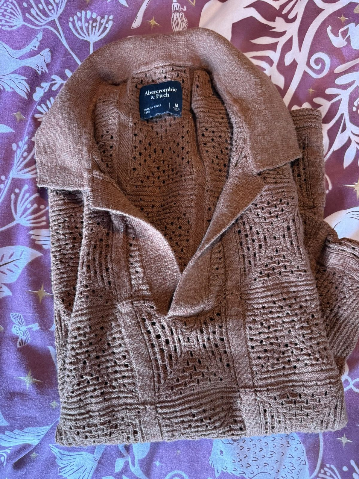 Abercrombie & Fitch Men’s Abercrombie and Fitch brown knit Polo Size US M / EU 48-50 / 2 - 3 Thumbnail