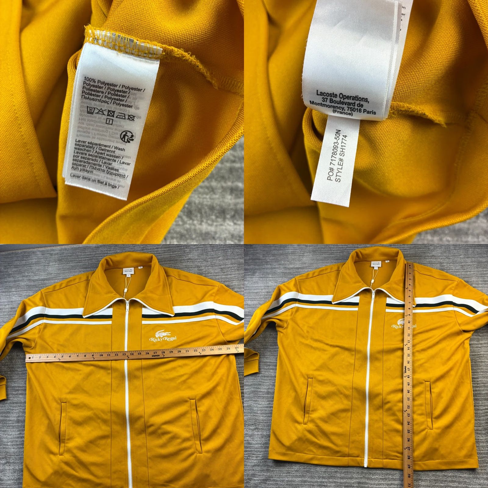 Lacoste Lacoste Jacket Mens 2XL Yellow Ricky Regal Windbreaker Zip Logo Retro Casual Winter Spring Fall Coat/Outer Size US XXL / EU 58 / 5 - 8 Thumbnail