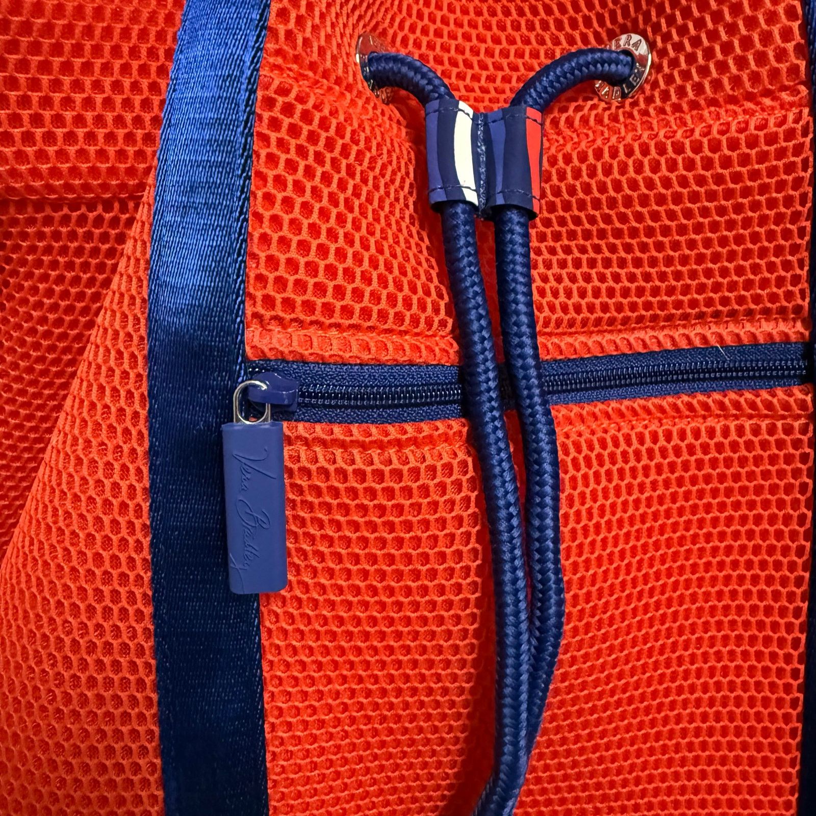 Vera Bradley Vera Bradley Orange Cobalt Stripe Mesh Drawstring Tote Bag Size ONE SIZE - 5 Thumbnail