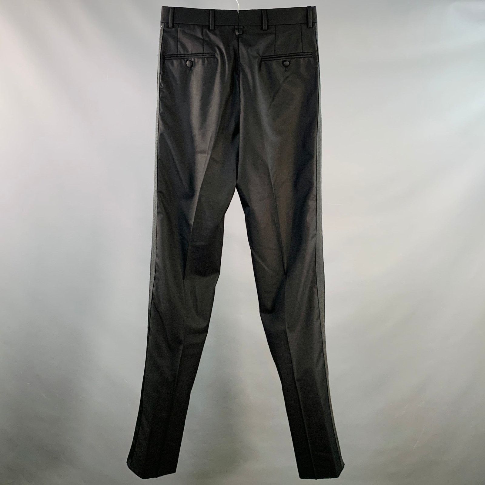 BLACK FLEECE Size S Black Wool Button Fly Dress Pants