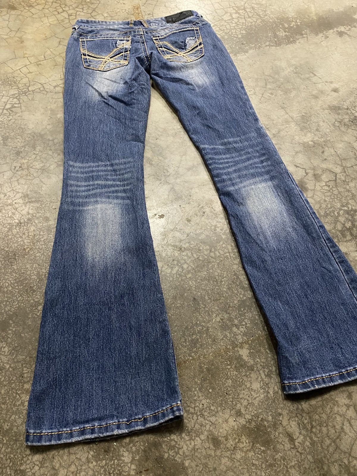 Hysteric Glamour × If Six Was Nine × Japanese Brand Flare Jeans Twentyone Blue Wash Stretch Jeans Size 27" / US 4 / IT 40 - 9 Thumbnail