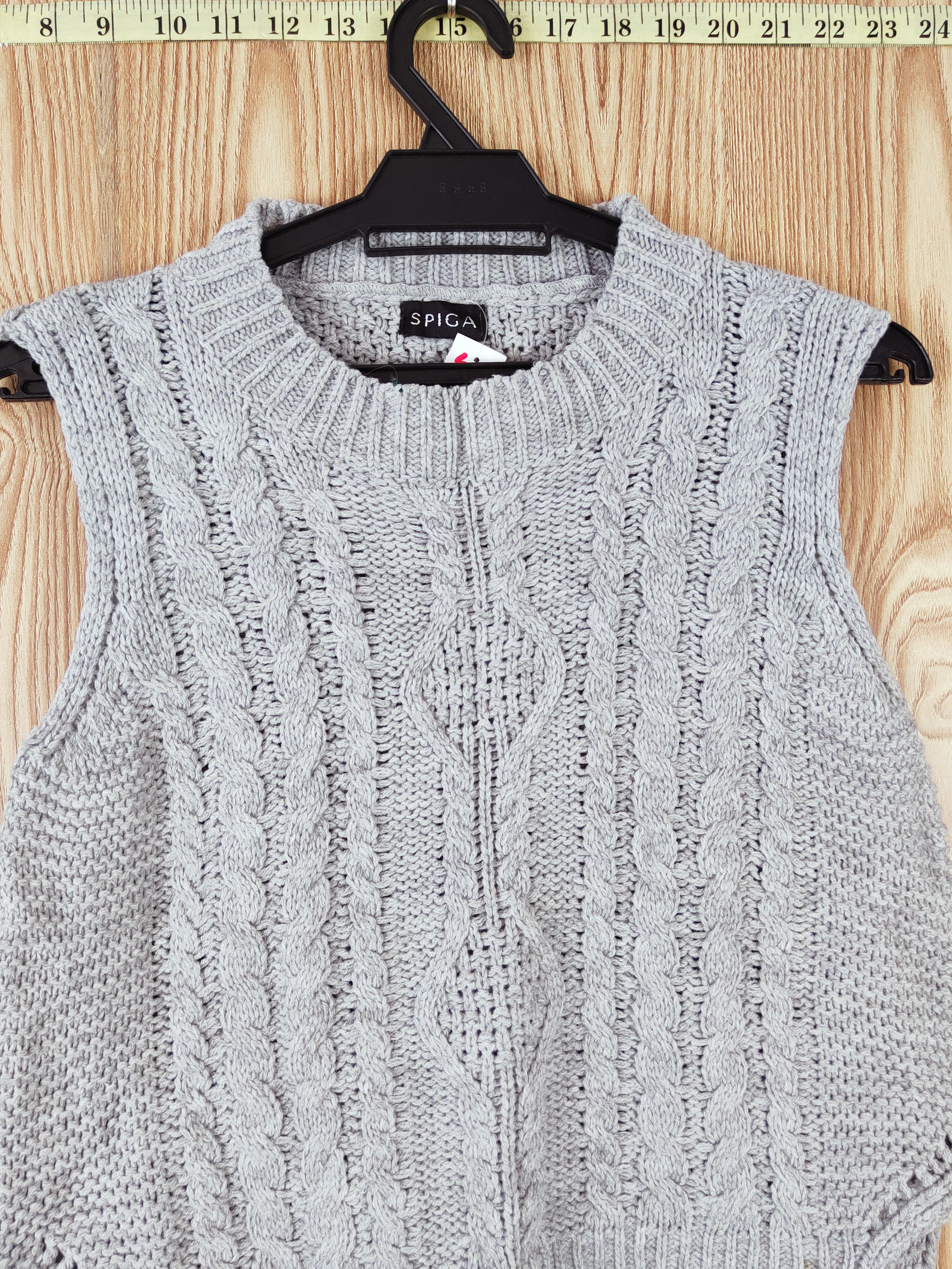 Aran Isles Knitwear × Japanese Brand × Vintage Spiga Gray Knitwear Vests vintage #W764 Size S / US 4 / IT 40 - 2 Thumbnail
