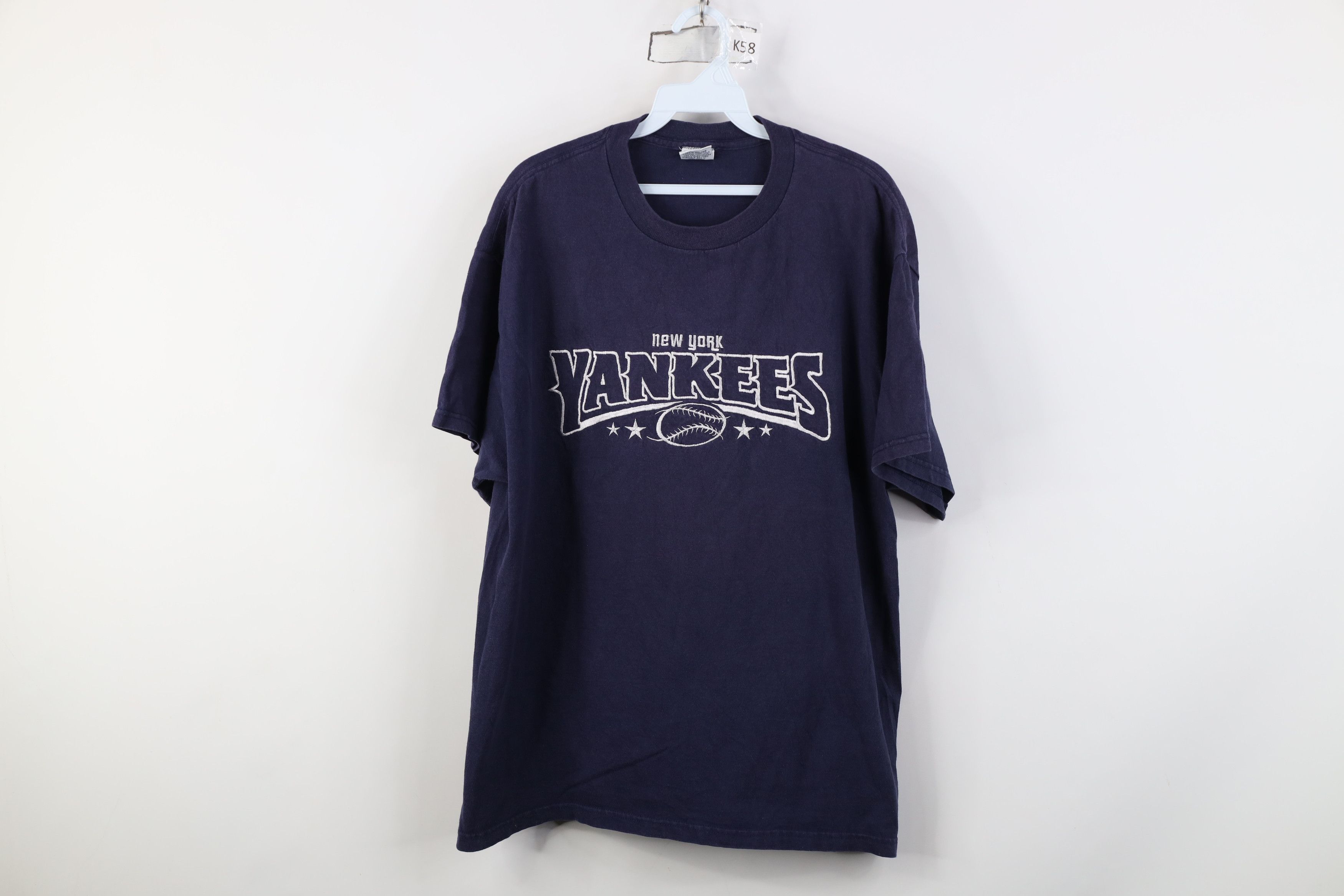 Vintage Vintage 90s New York Yankees Baseball T-Shirt Navy Blue Size US L / EU 52-54 / 3 - 1 Thumbnail