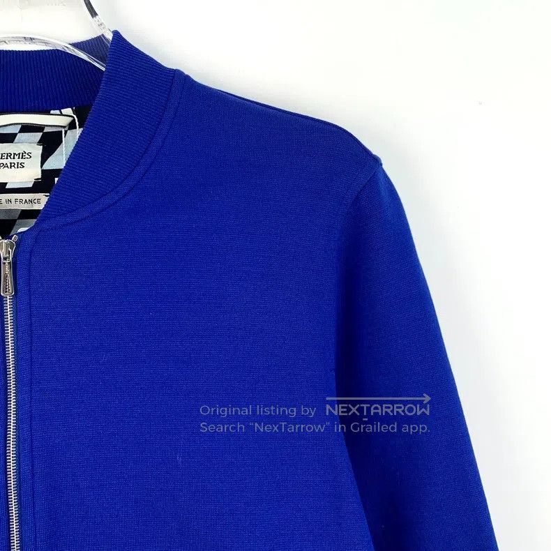 Hermes Hermes Deep blue cotton stand collar zipper long-sleeved j Size XS / US 0-2 / IT 36-38 - 3 Thumbnail