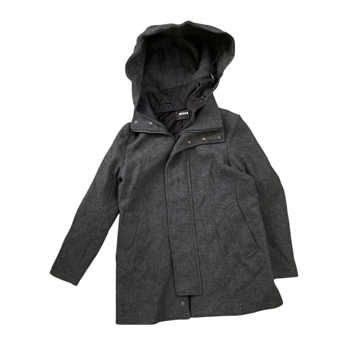 Issey Miyake × Japanese Brand × Zucca Vintage Zucca Wool Jacket by Issey Miyake Removable Hoodie Size L / US 10 / IT 46 - 2 Thumbnail