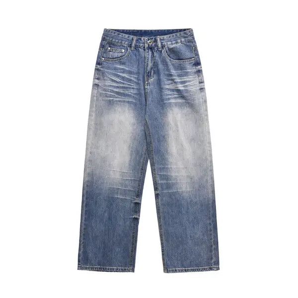 Japanese Brand Street retro washed distressed loose wide-leg work jeans Size US 32 / EU 48 - 1 Thumbnail
