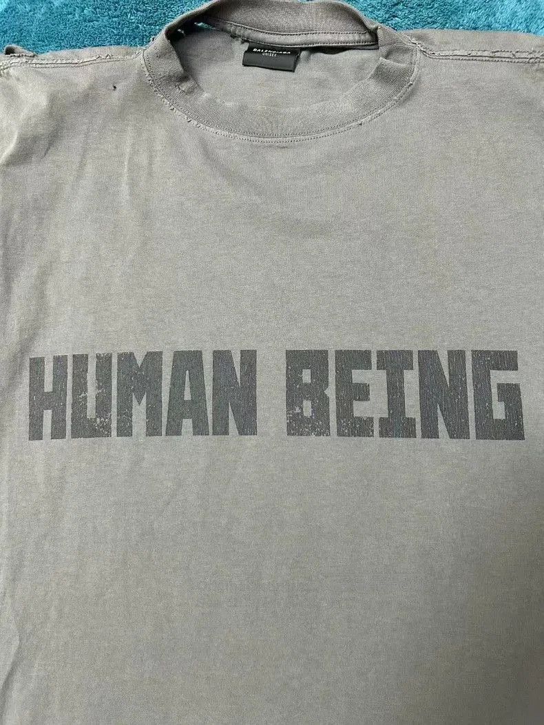 Balenciaga Balenciaga Human Being Gray Distressed Tee. Size US XXL / EU 58 / 5 - 3 Thumbnail