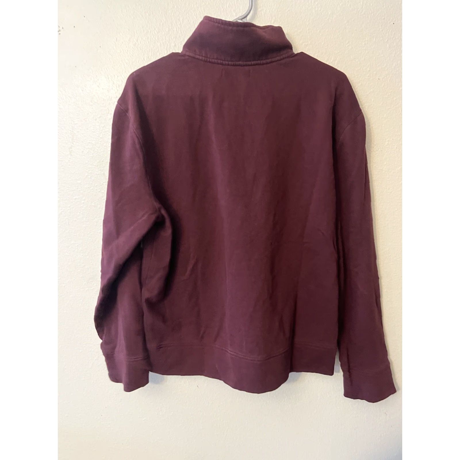 Nautica Nautica Sweater Pullover Adult M Burgundy Solid 1/4 Zip Mens Cotton Blend Size US M / EU 48-50 / 2 - 2 Thumbnail