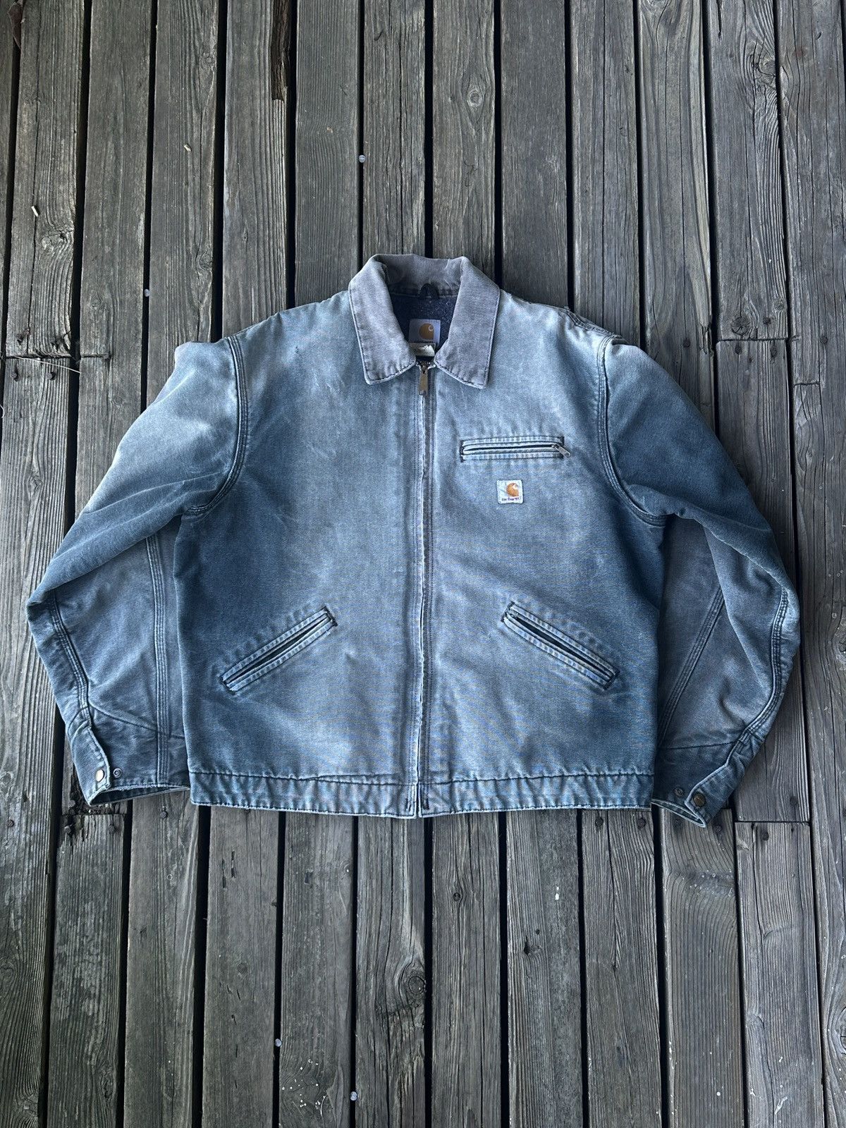 Carhartt CRAZY Faded Vintage Carhartt J01 BLK Black Detroit Jacket Size US XL / EU 56 / 4 - 1 Thumbnail