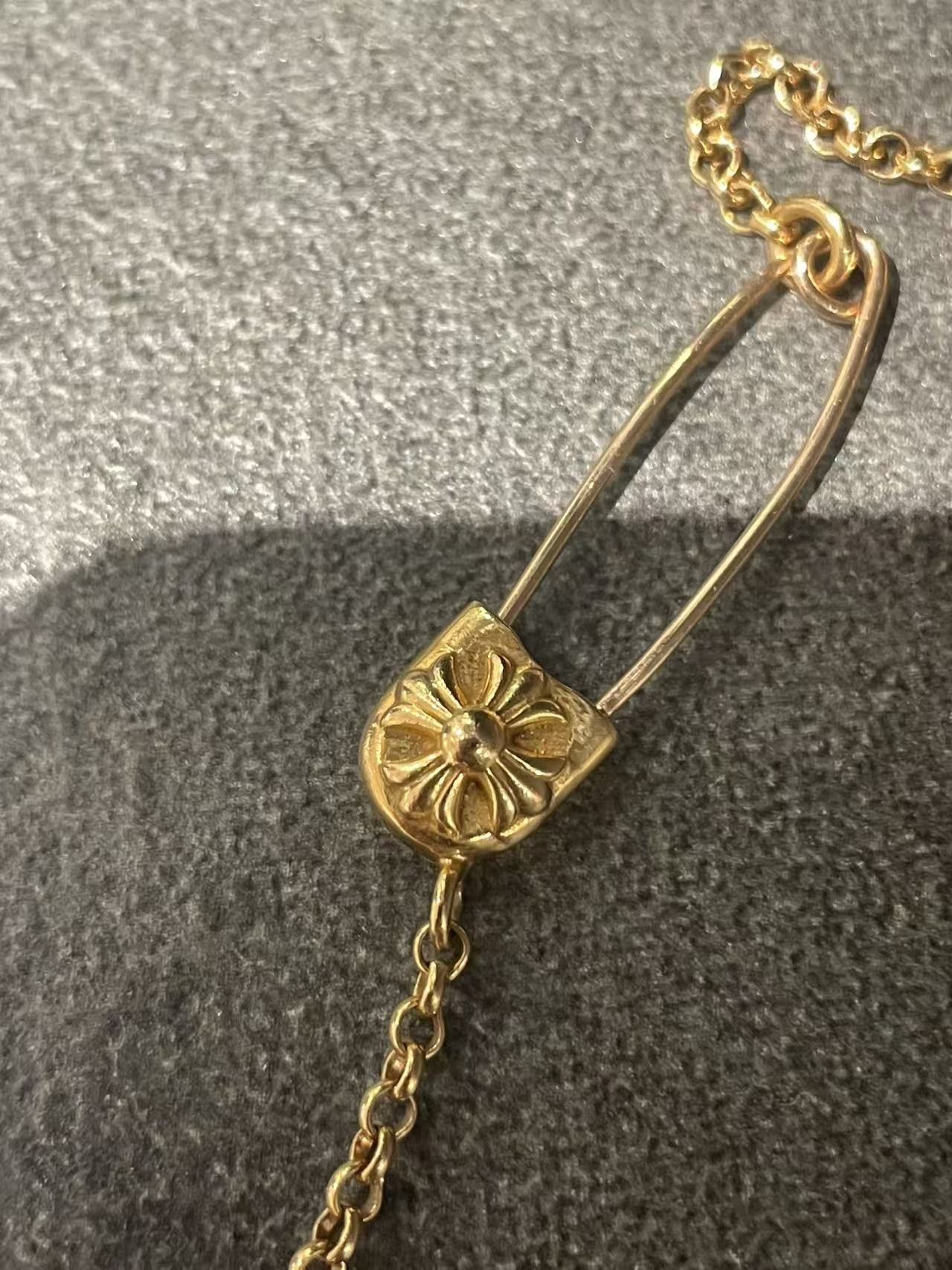 Chrome Hearts Chrome Hearts 22K Gold Safety Pin Necklace Size ONE SIZE - 11 Thumbnail