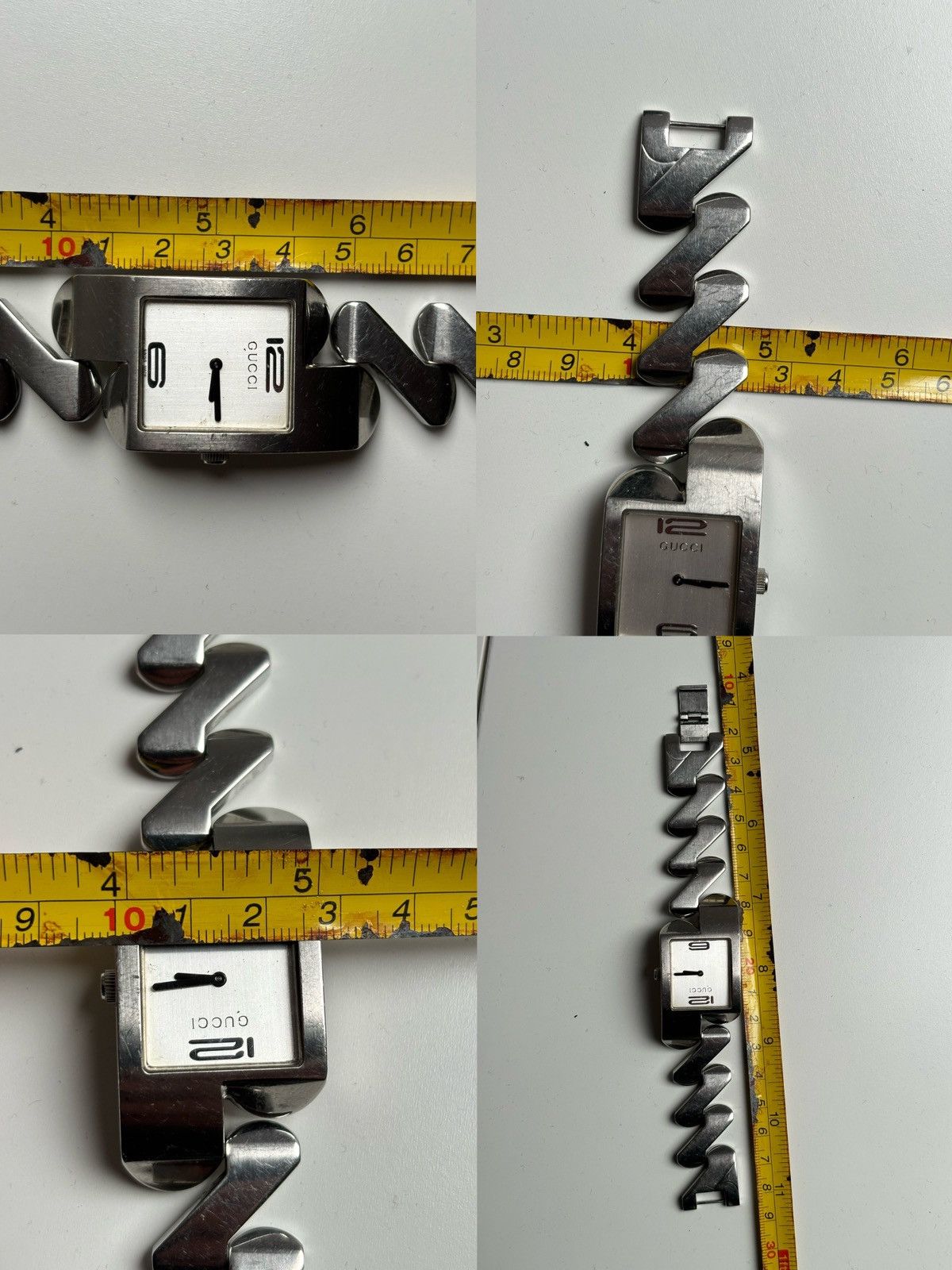 Designer × Gucci × Paolo Gucci RARE 2055G Swiss Made Stainless Steel ZigZag Bracelet Quartz Wristwatch Size ONE SIZE - 24 Thumbnail