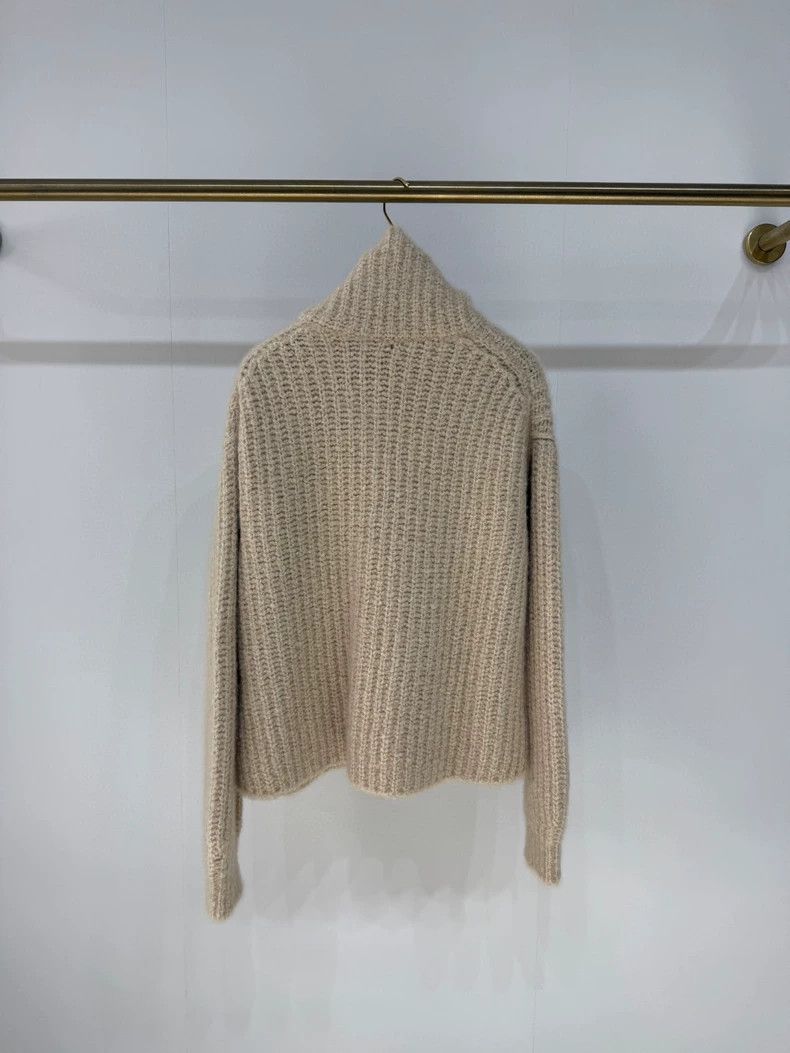 Loro Piana LORO PIANA Cashmere yarn cocoon-shaped high collar sweater Size S / US 4 / IT 40 - 6 Thumbnail
