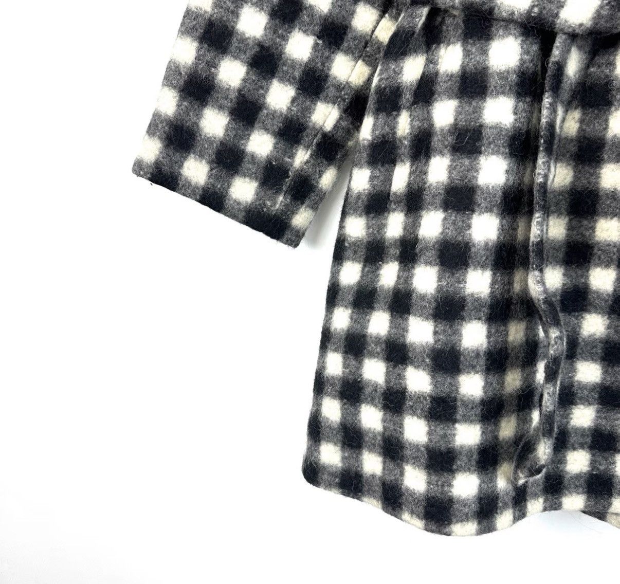 Max Mara MaxMara/Black and White Plaid Mid-Length Coat K12 Size XS / US 0-2 / IT 36-38 - 7 Thumbnail