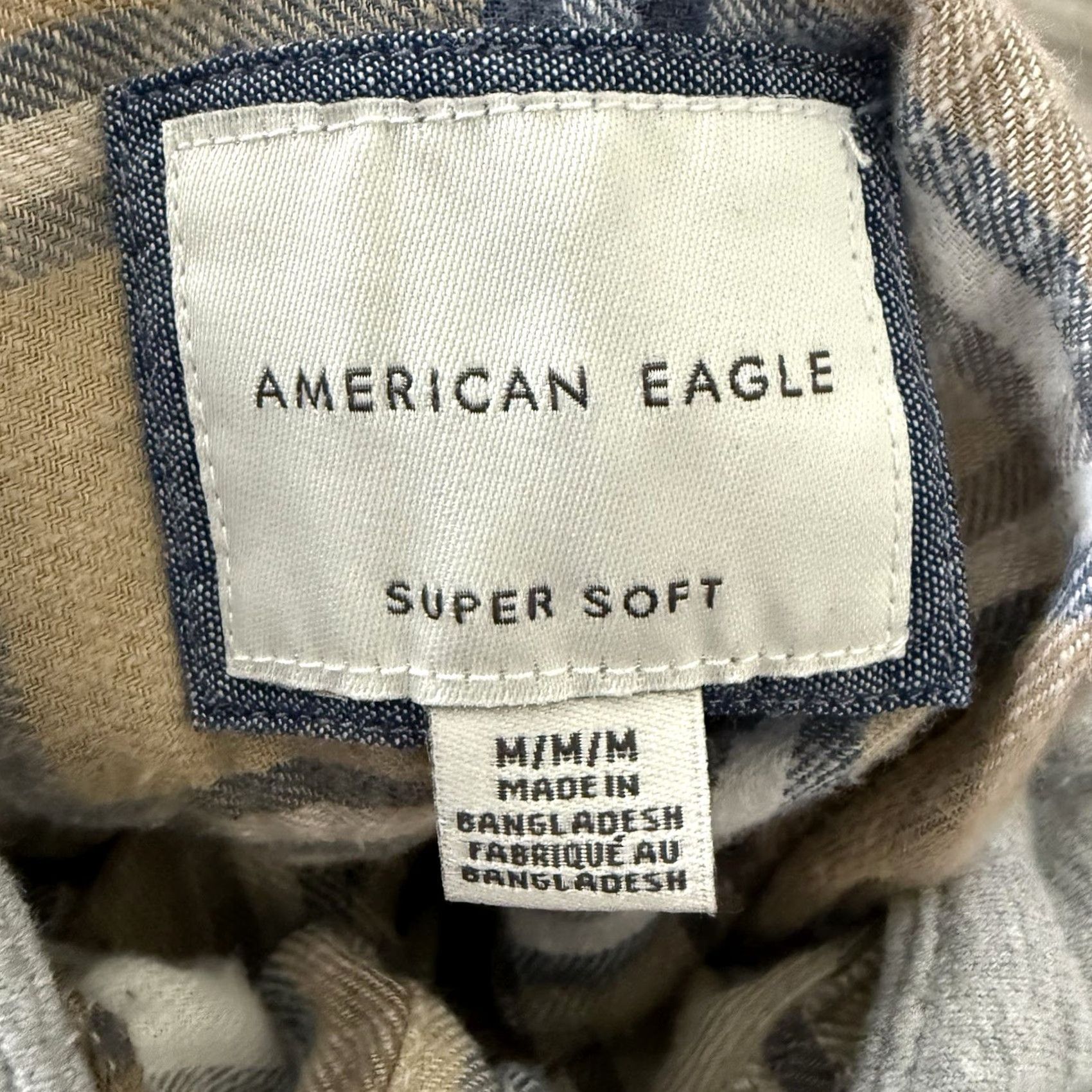 American Eagle Outfitters American Eagle Outfitters Hooded Flannel Shirt Mens M Plaid Removable Hood Super Soft Beige 2-in-1 Casual Cabin Core Size US M / EU 48-50 / 2 - 2 Thumbnail