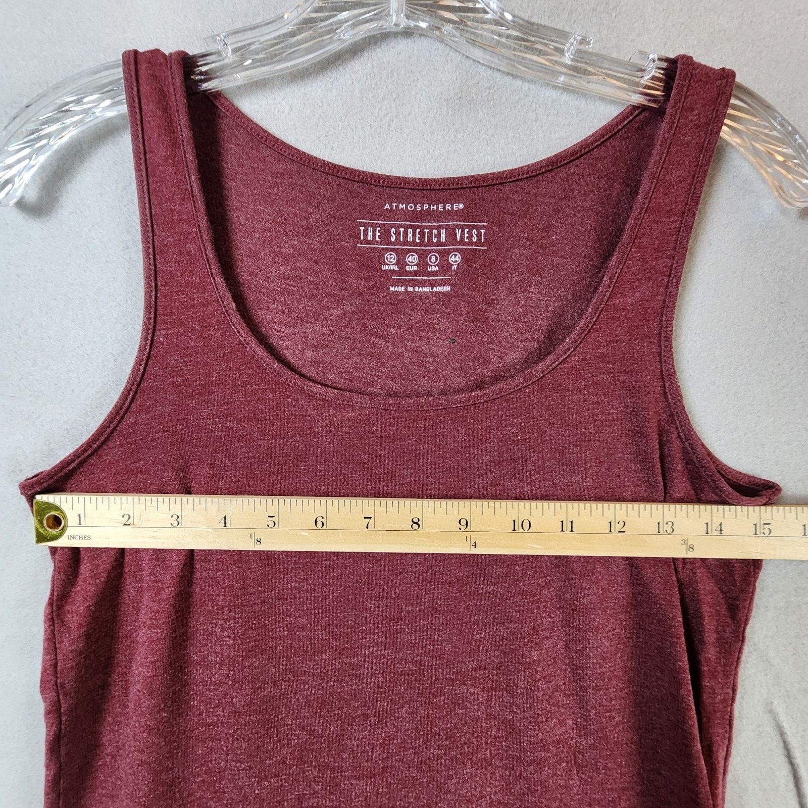 Other Atmospheres The Stretch Vest Tank Top Women Size 8 Maroon Size M / US 6-8 / IT 42-44 - 4 Thumbnail