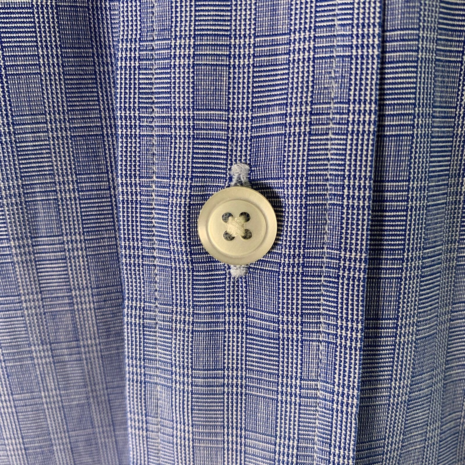 Polo Ralph Lauren Size M Blue White Plaid Cotton Long Sleeve Shirt Size US M / EU 48-50 / 2 - 2 Thumbnail