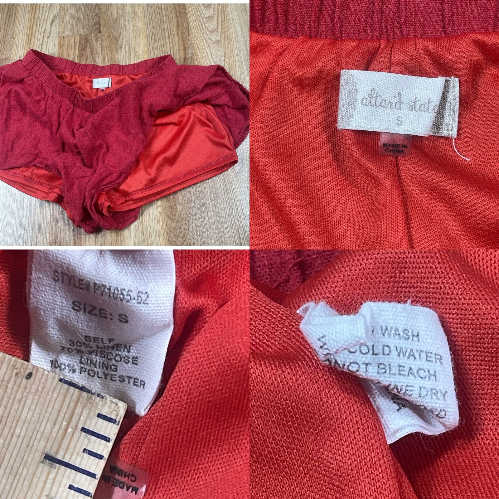 Vintage VINTAGE Altar’d State Shorts Womens S Small Red Linen Blend Flat Front Casual Summer Womens Size 28" / US 6 / IT 42 - 8 Thumbnail