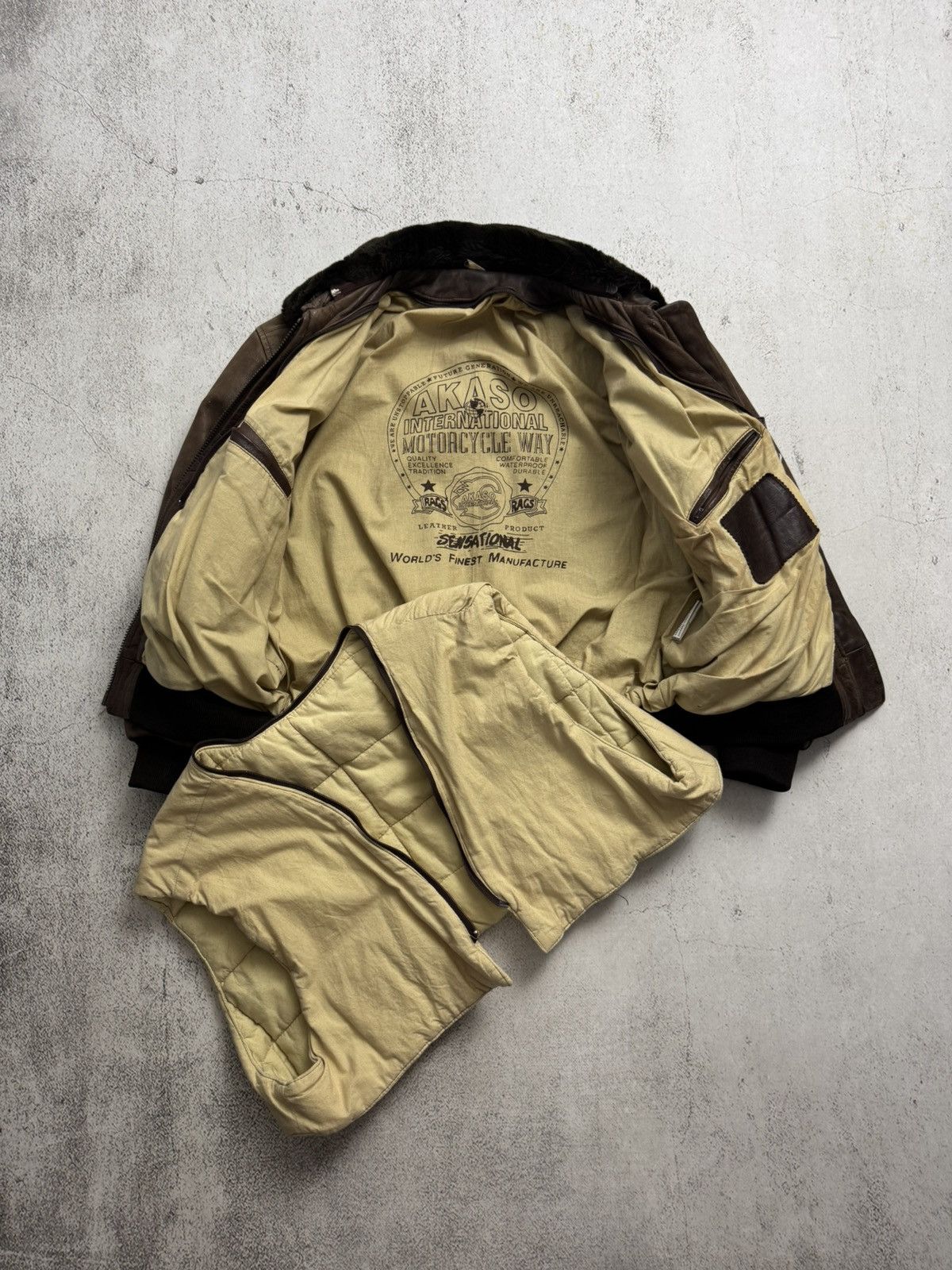 Genuine Leather Akaso Motorcycles Vintage Pilot A-2 Flight Schott Jacket Size US M / EU 48-50 / 2 - 4 Thumbnail