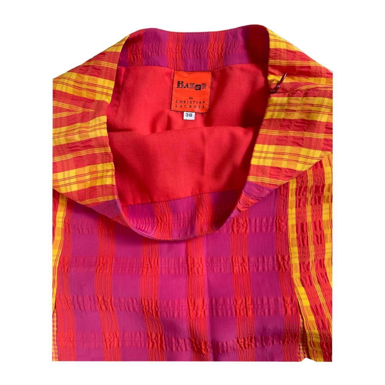 Christian Lacroix Christian Lacroix Multi Plaid Gingham Button Down Set Size XS / US 0-2 / IT 36-38 - 4 Thumbnail