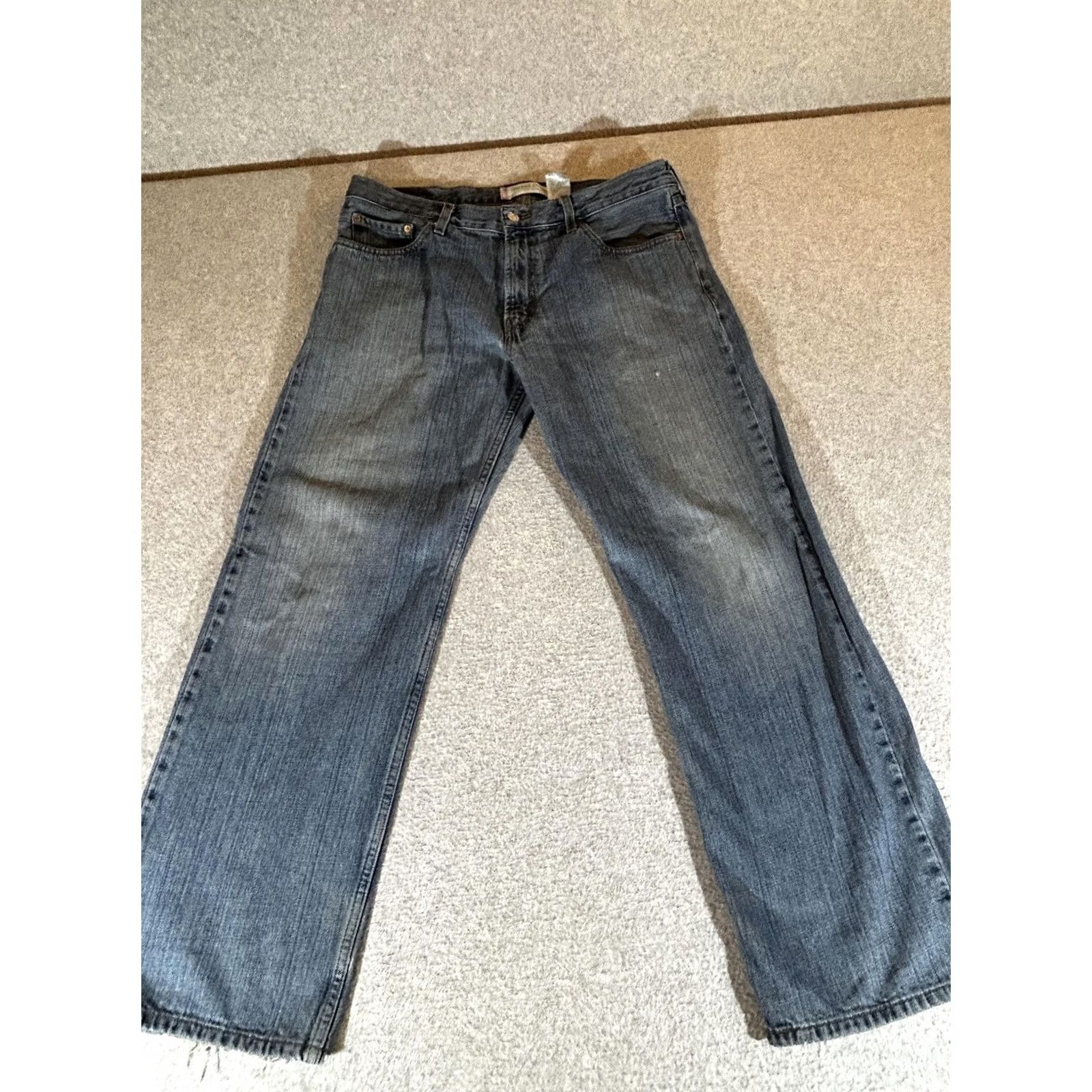 Levi's VINTAGE Baggy Jeans Mens 34x30 Wide Leg Blue Grunge Y2K Streetwear Levis 529 Size US 34 / EU 50 - 2 Thumbnail