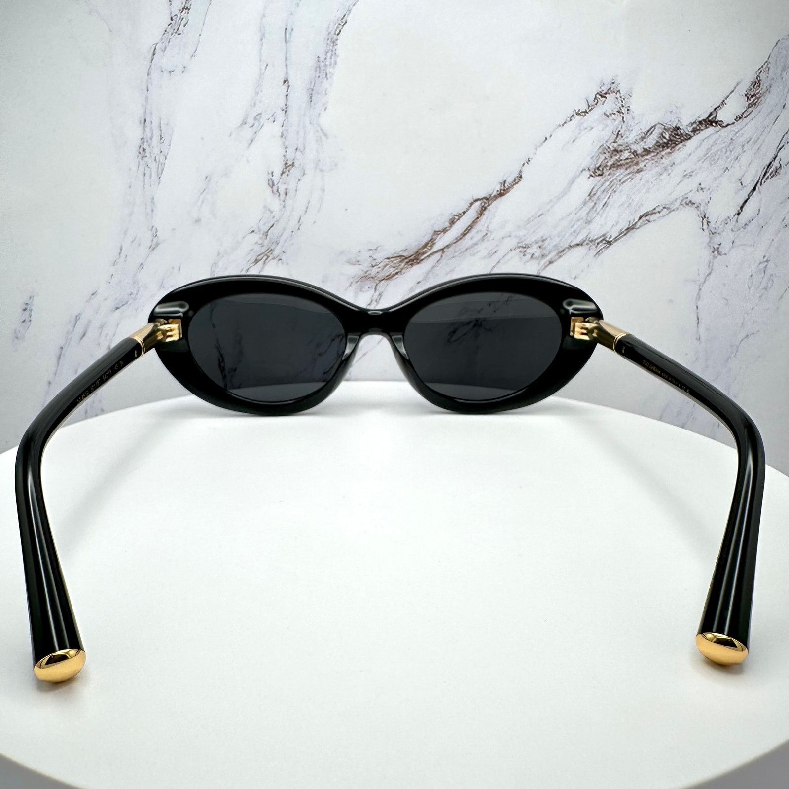 Dolce & Gabbana New Dolce & Gabbana Sunglasses Black Oval Cat Eye Gold Metal Size ONE SIZE - 15 Thumbnail
