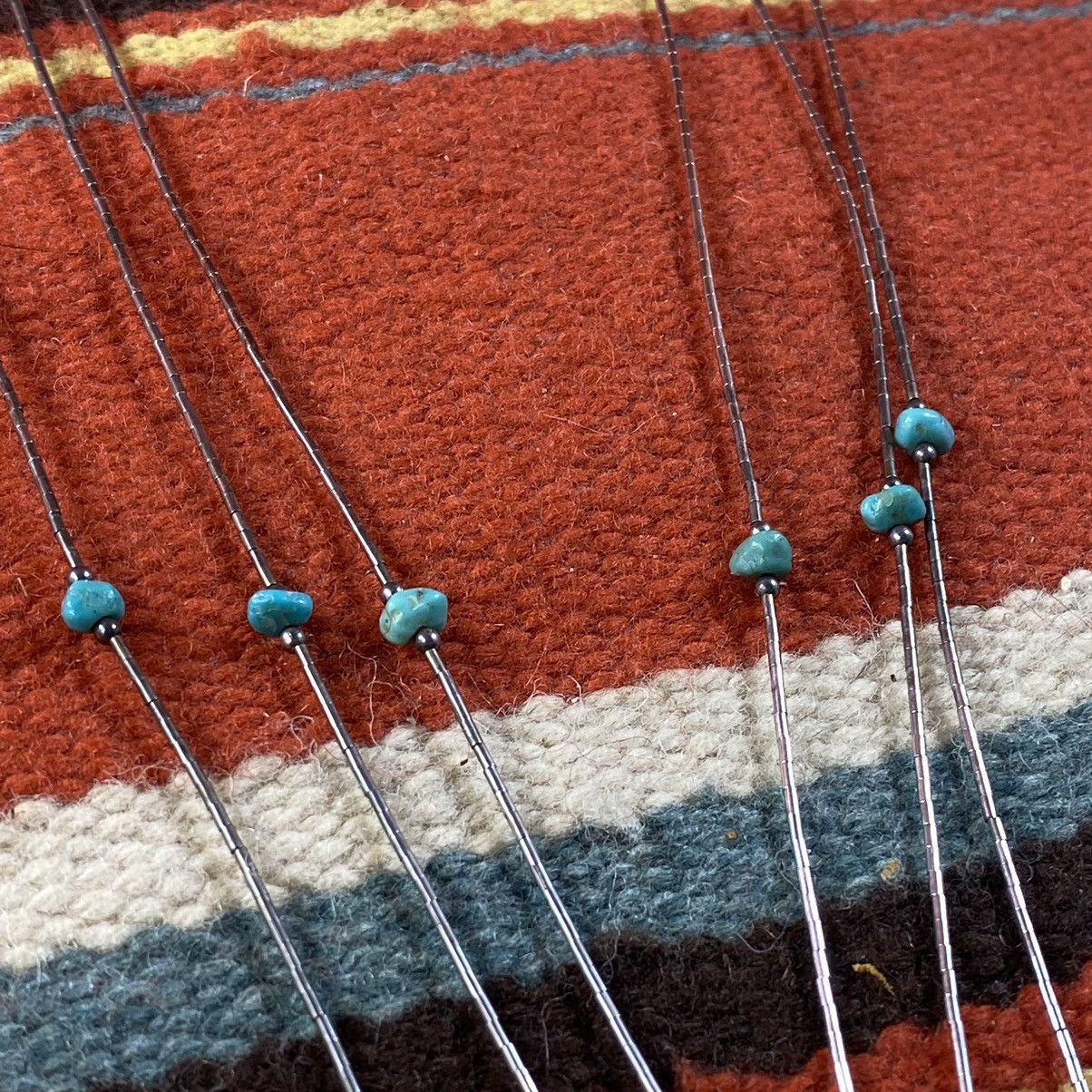 Kapital × Vintage Vtg Navajo Sterling Liquid Silver Turquoise Woven Necklace Size ONE SIZE - 5 Thumbnail