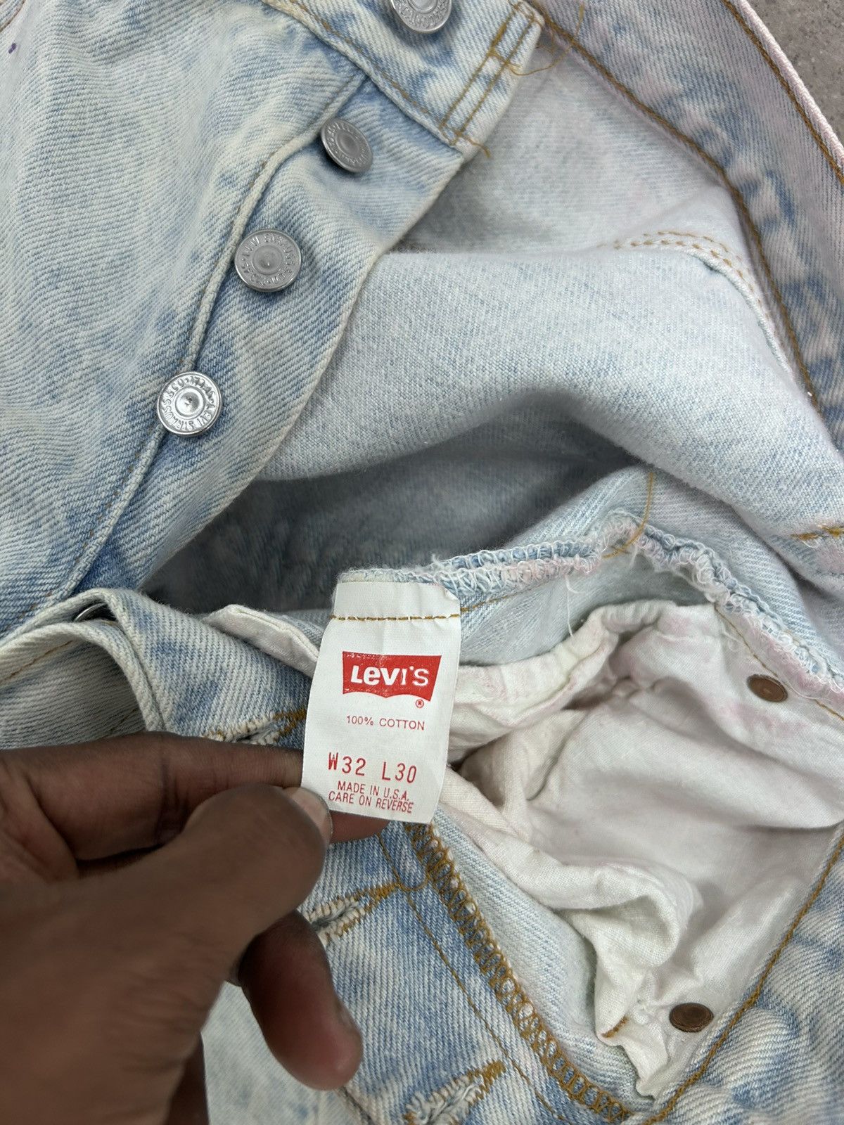 Levi's Vintage 90s Light Wash 501 Denim Jeans Size US 30 / EU 46 - 6 Thumbnail