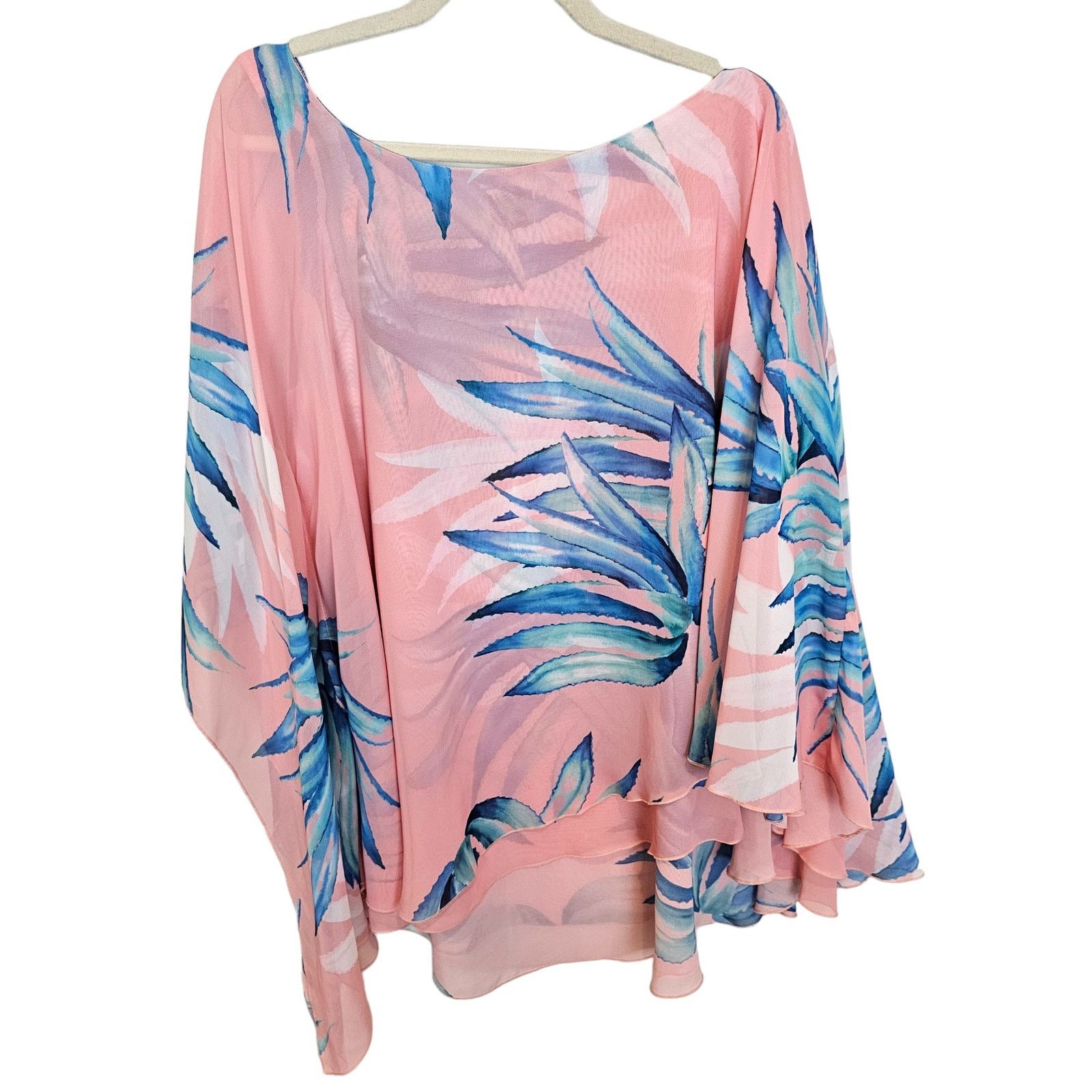 Show Me Your MuMu Show Me Your Mumu Womens Floral Cape Blouse Size S Tropical Size S / US 4 / IT 40 - 6 Thumbnail