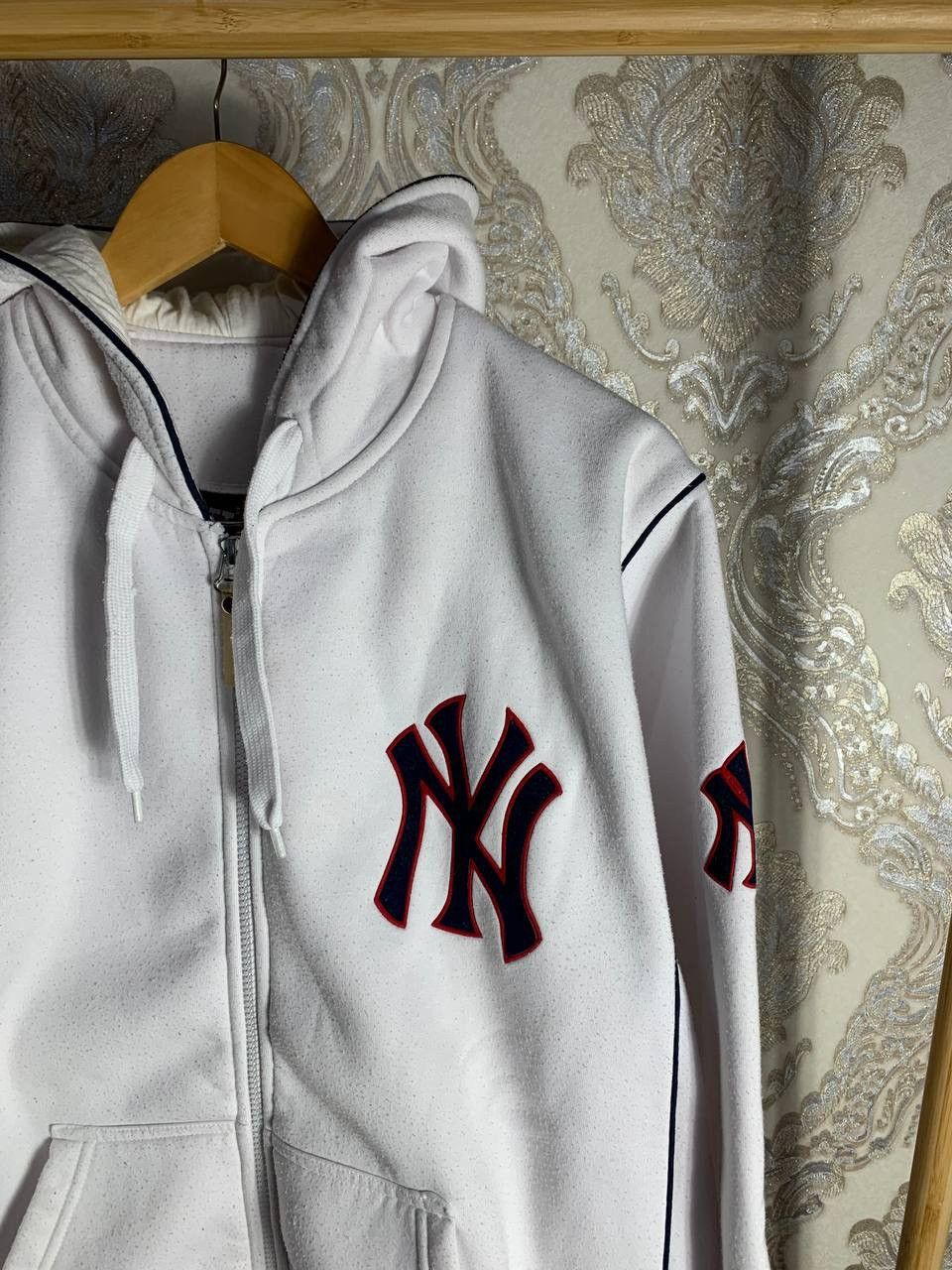 MLB × Vintage VERY RARE MLB NEW YORK WHITE HOODIE RAP STYLE HIP HOP Y2K Size US XL / EU 56 / 4 - 2 Thumbnail