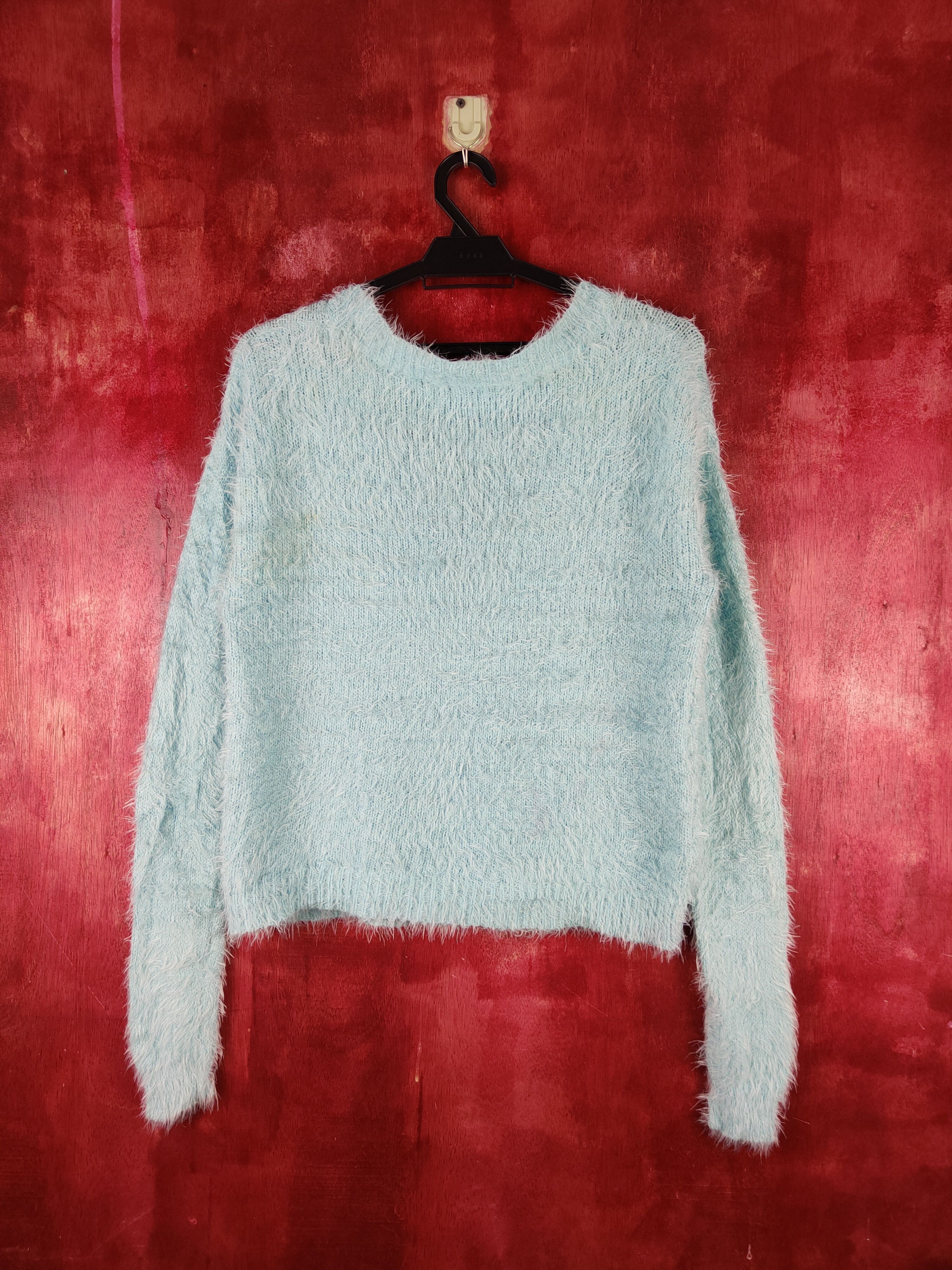 Vintage Gorge Blue Shag Shaggy Fur Mohair Knitwear Cardigan #S1979 Size M / US 6-8 / IT 42-44 - 8 Thumbnail