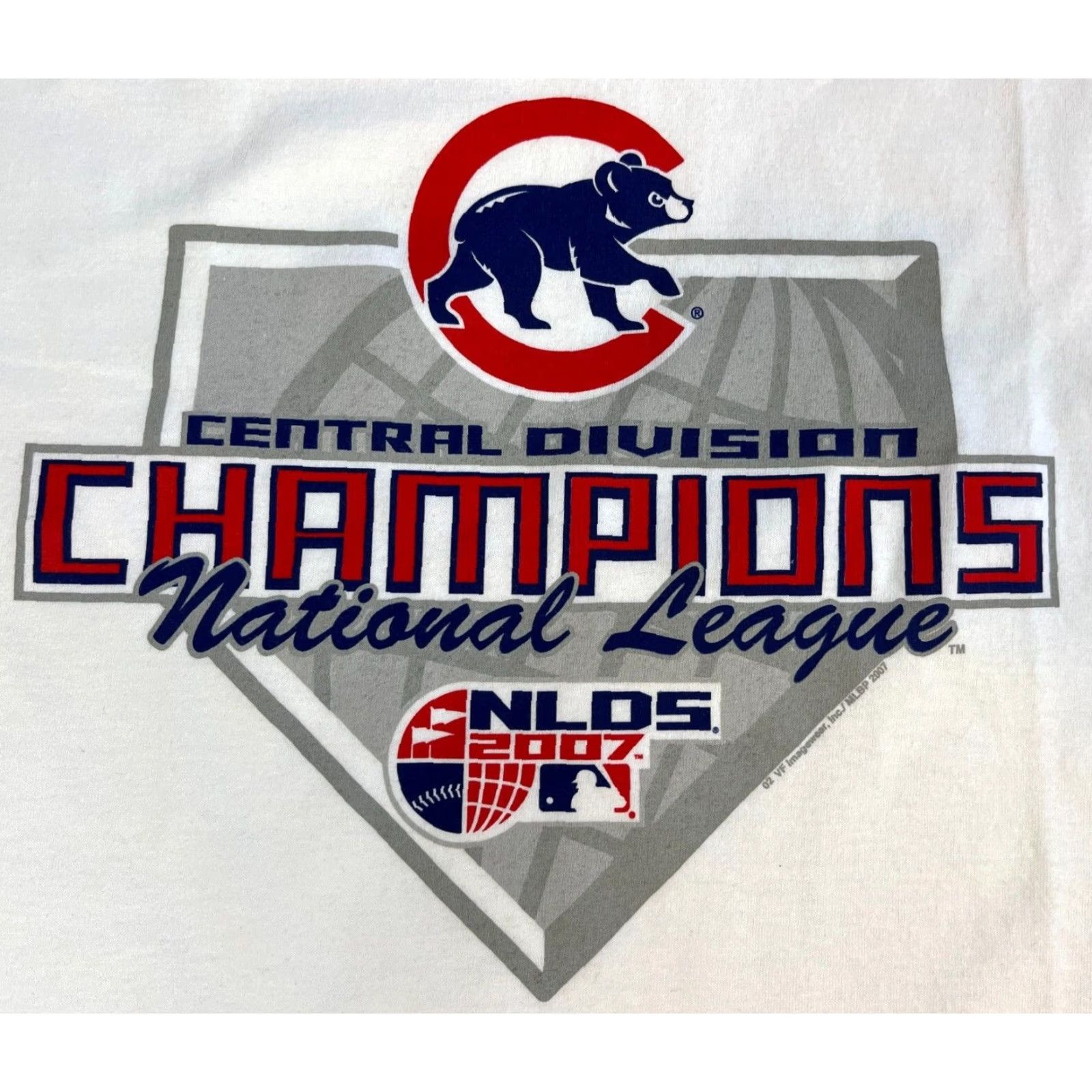 Anvil Chicago Cubs 2007 Central Division National League Champions T-Shirt XL White Cotton Anvil Men Baseball Vintage XL Shirt Size US XL / EU 56 / 4 - 5 Thumbnail