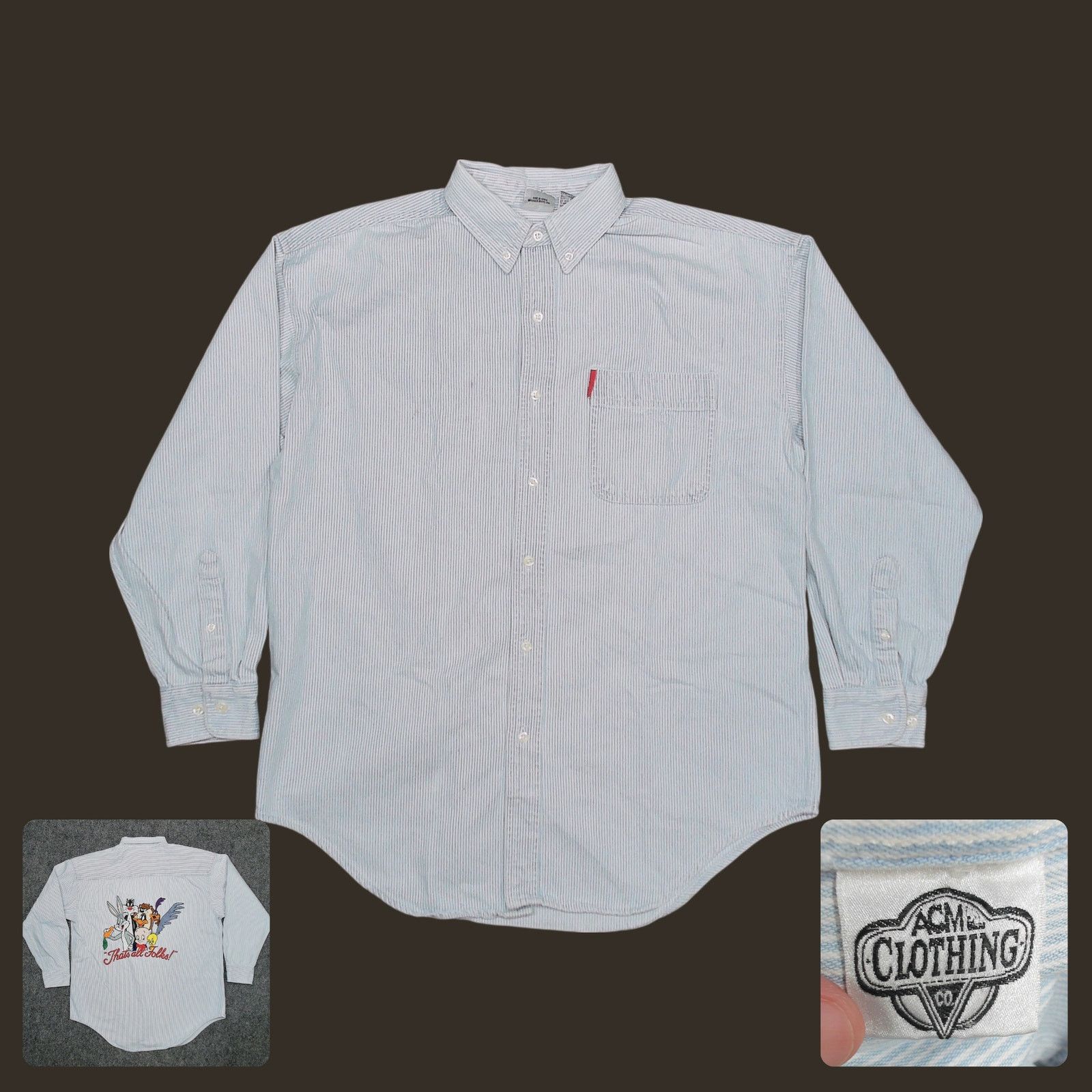 Acme Clothing Acme Clothing / Vintage 1993 Looney Tunes Boxy Denim Shirt Size US M / EU 48-50 / 2 - 1 Thumbnail