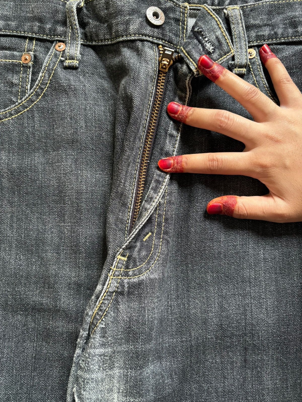 LVC × Levi's × Levi's Vintage Clothing Vintage 90s Levis 503 Black Loose Baggy Jeans Size US 36 / EU 52 - 3 Thumbnail