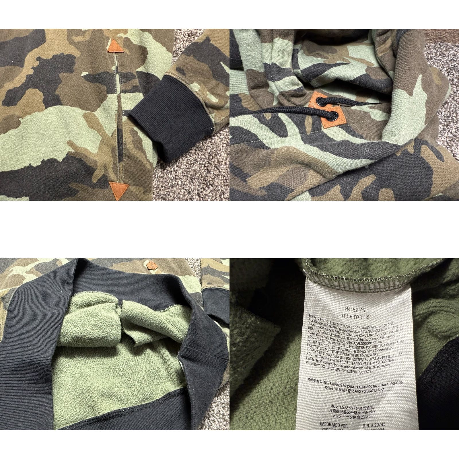 Volcom VINTAGE Volcom Camo Hoodie Mens Small Skater Grunge HipHop Y2K 90s Size US S / EU 44-46 / 1 - 8 Thumbnail