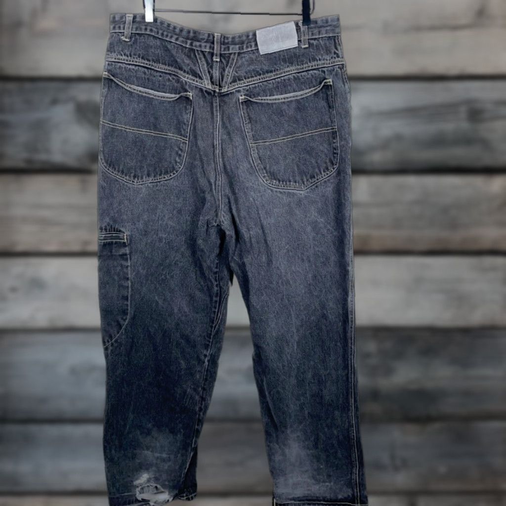 Denime VINTAGE Girbaud Jeans Men's 38x31 Black Stone Wash Denim 5-Pocket Straight High Rise 2000s Hip Hop Retro Size US 39 - 1 Thumbnail