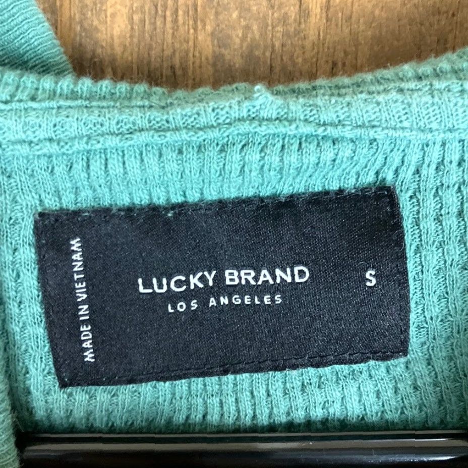 Lucky Brand Lucky Brand Sweater Mens Pullover Knitted Hoodie - Sea Pine 100% Cotton Small Green Thermal Casual Workwear Mens Size US S / EU 44-46 / 1 - 6 Thumbnail