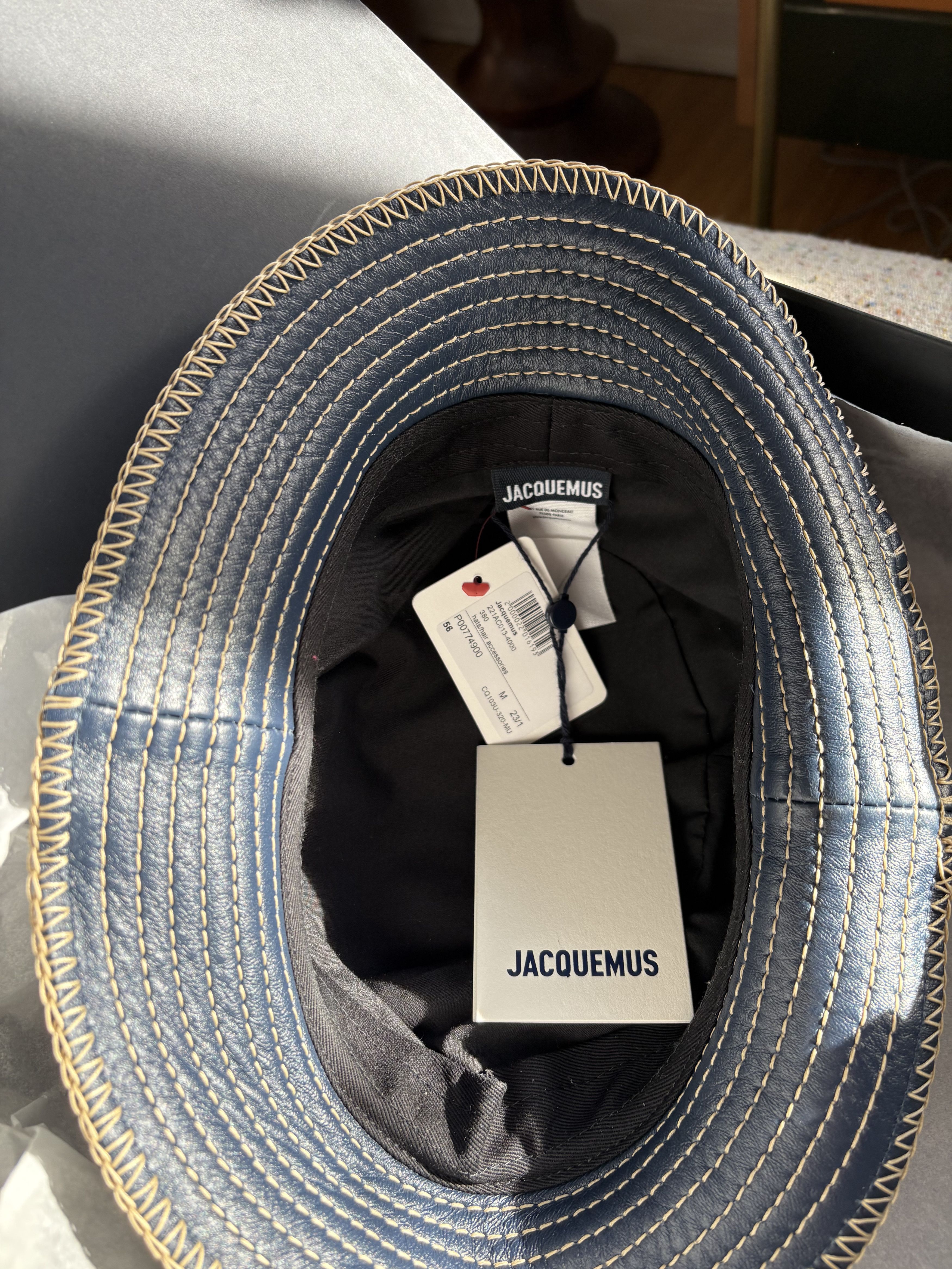 Jacquemus Le Bob Mentalo leather bucket hat Size ONE SIZE - 9 Thumbnail
