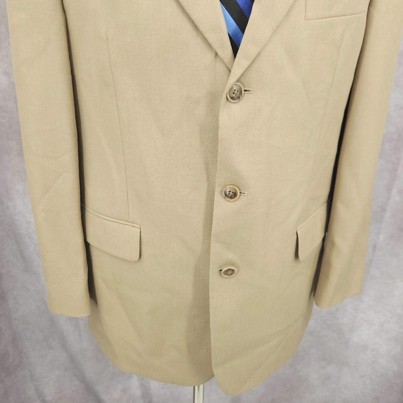 Stafford Stafford Blazer Mens 40R Brown Pure Wool Sports Coat Jacket 3 Buttons Size 40R - 2 Thumbnail