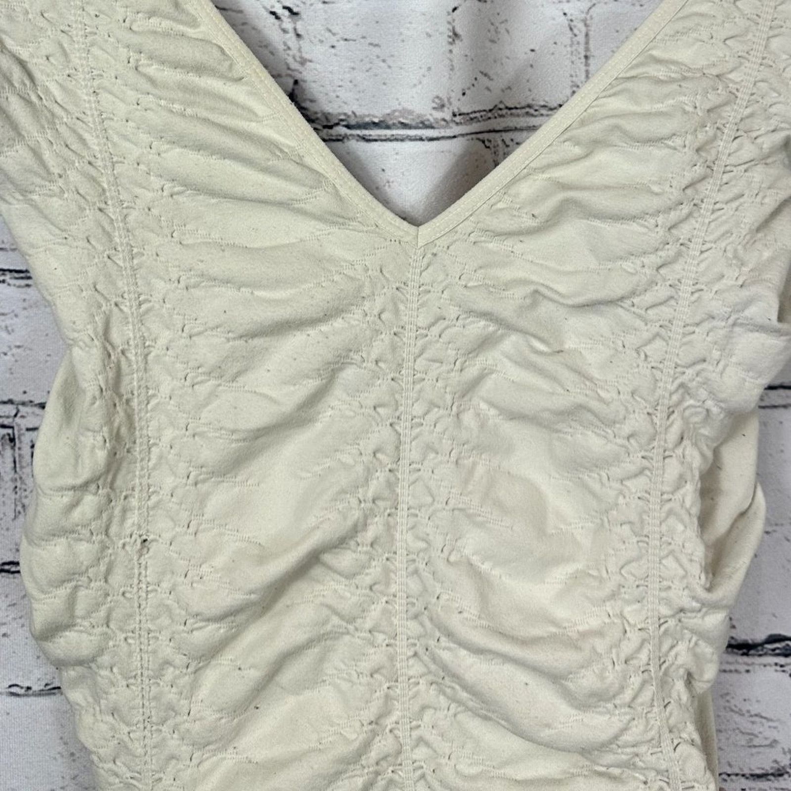 Free People Free People Intimately Ruched Bodysuit - Cream - size M/L Size ONE SIZE - 9 Thumbnail