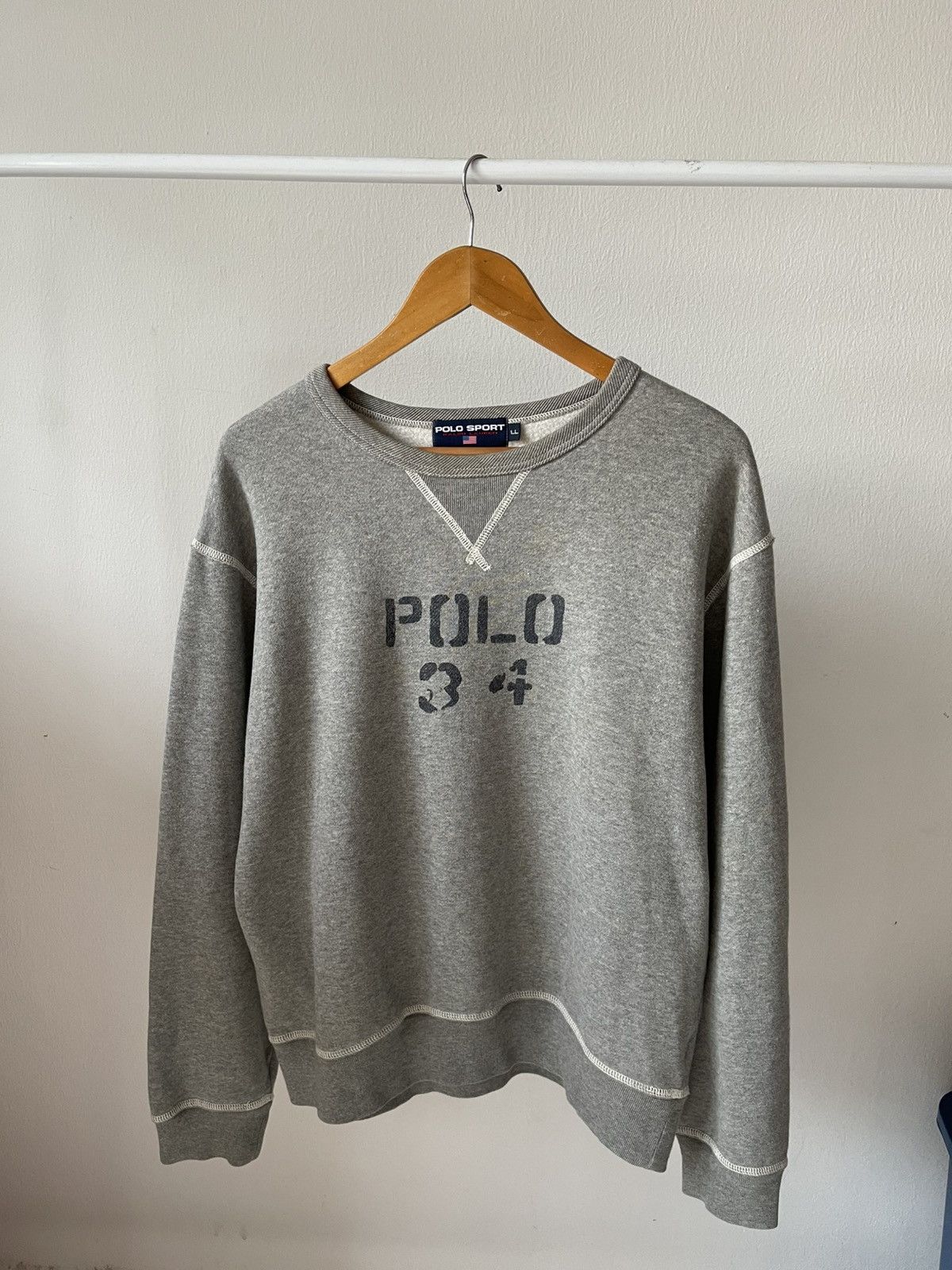Polo Ralph Lauren 90s Polo Sport 'Polo 34' Sweatshirt A2 Size US L / EU 52-54 / 3 - 1 Thumbnail