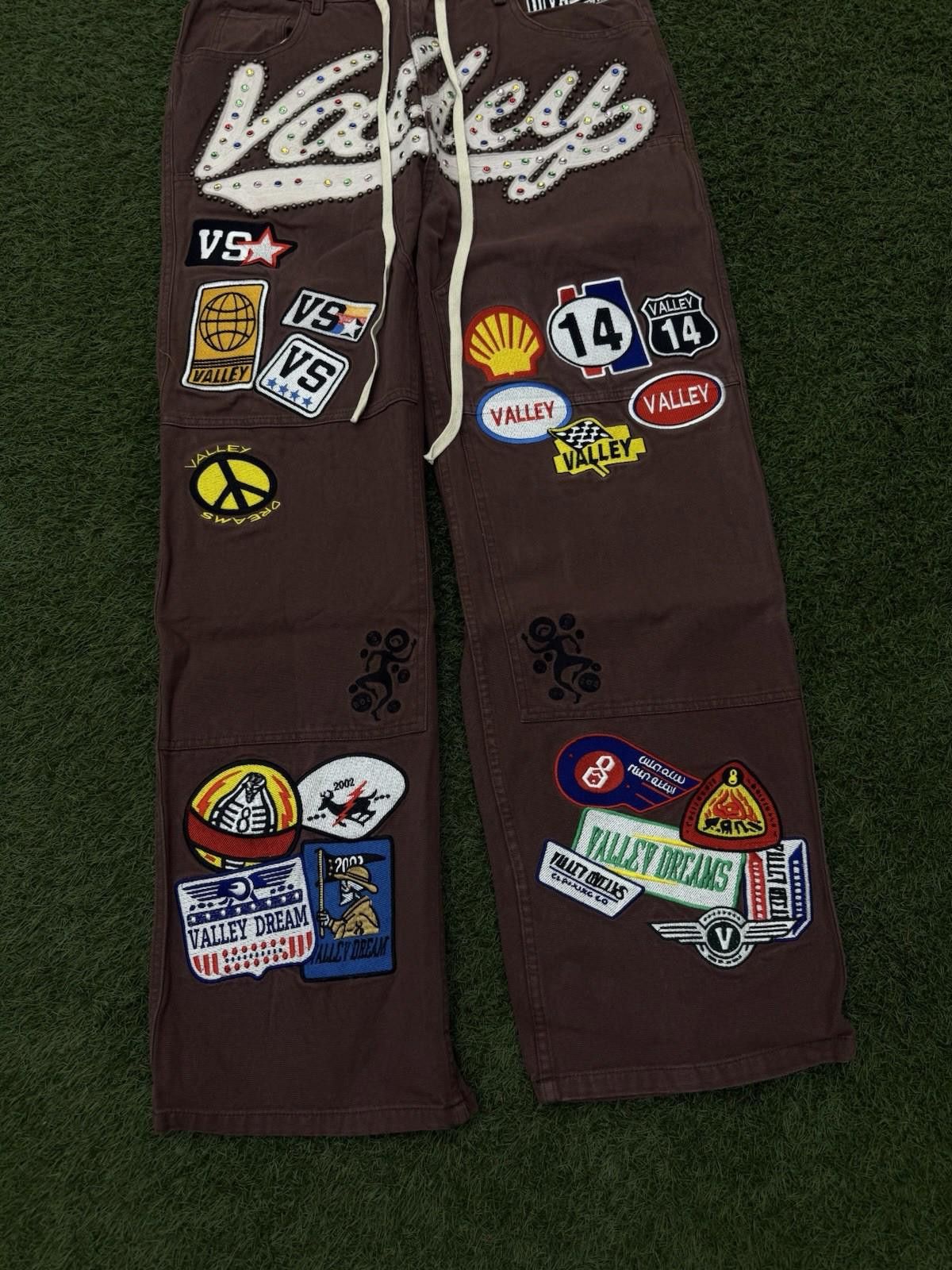 Vale Valley Baggy Patchwork Denim Brown Jeans Size 30 (NEW) Size US 30 / EU 46 - 2 Thumbnail