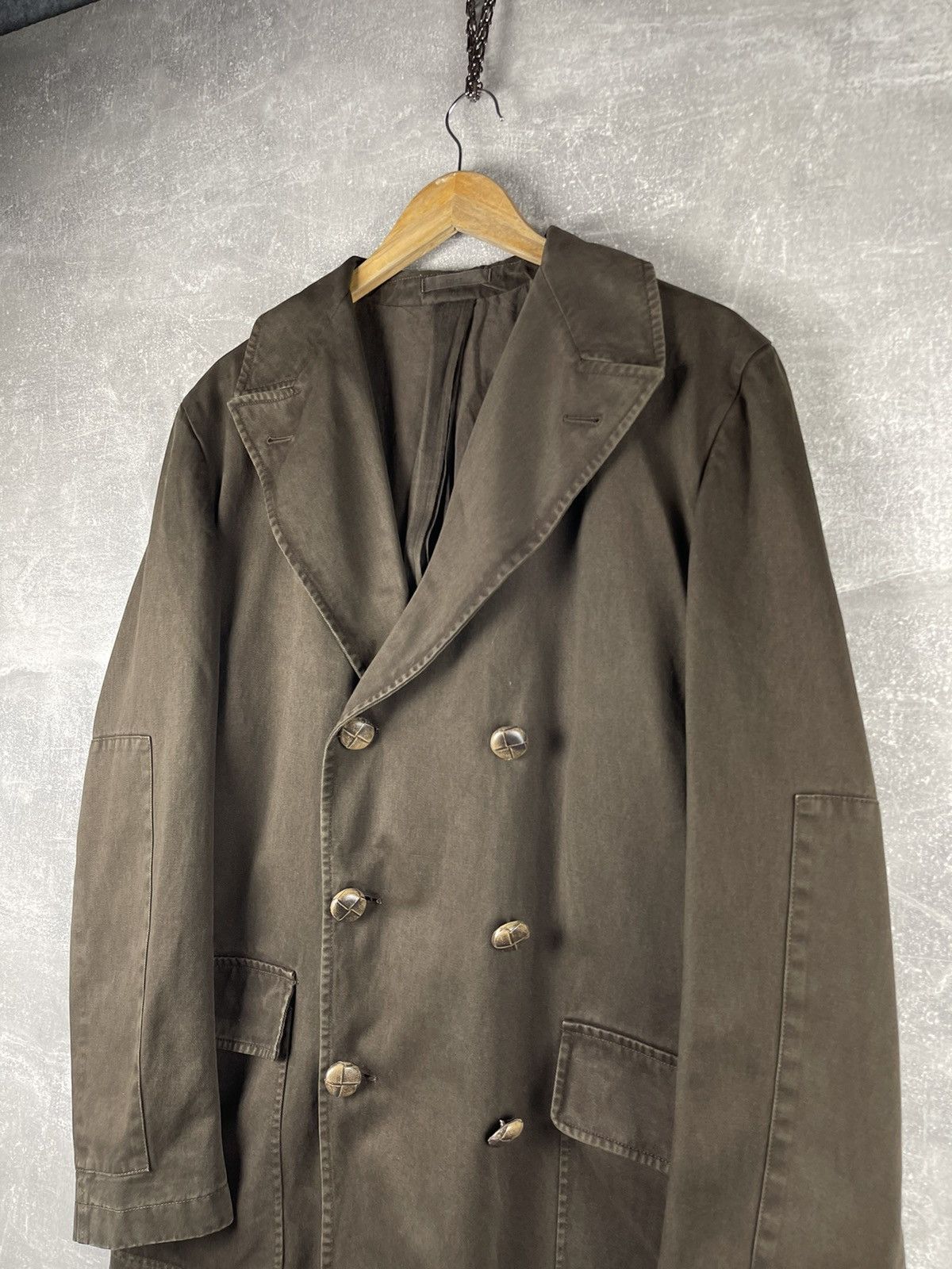 Boglioli Boglioli Military Double Breasted Cotton Coat Brown Size US M / EU 48-50 / 2 - 3 Thumbnail
